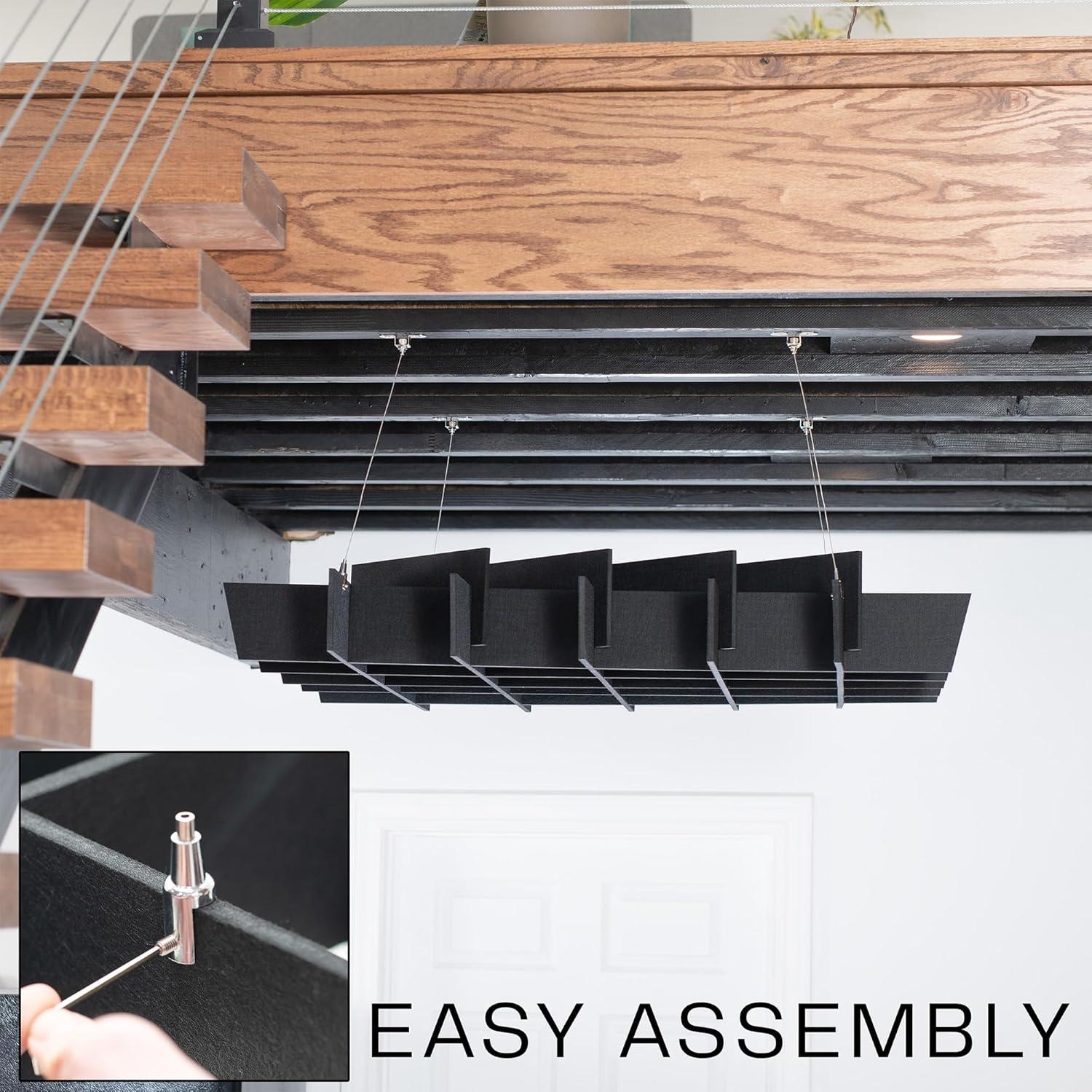 Panel Acústico de Techo VIVO 114.6x114.6cm Negro PP-CW02B