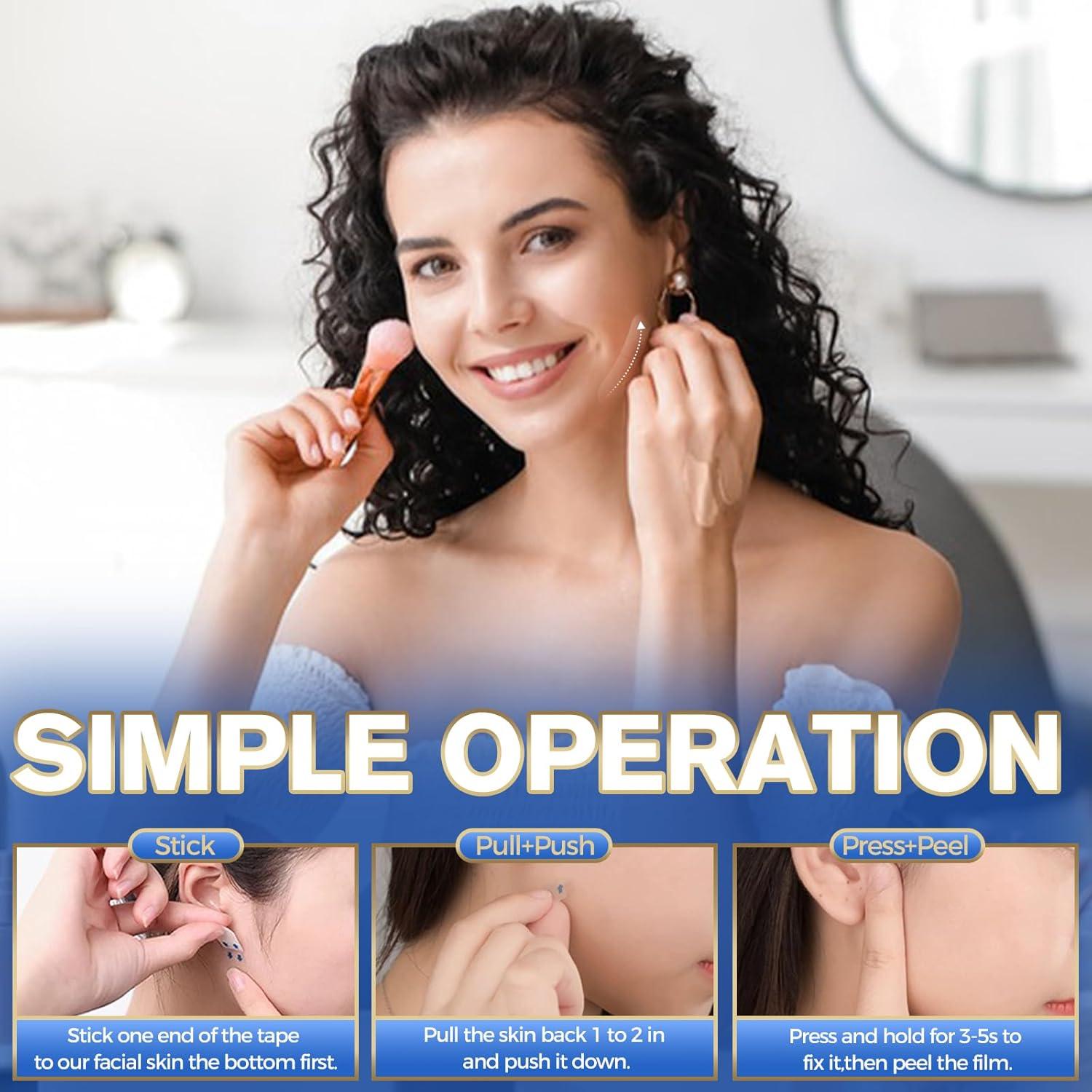 Cinta de Elevación Facial Lunafleur 140 Pcs Invisible Hipoalergénica