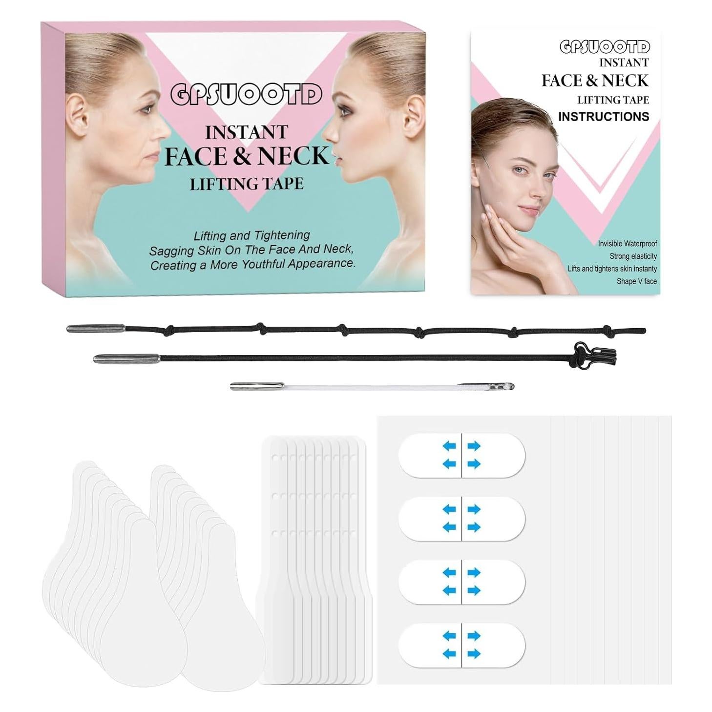 Cintas para Levantar la Cara Gpsuootd - 60 Pcs Parches Desechables