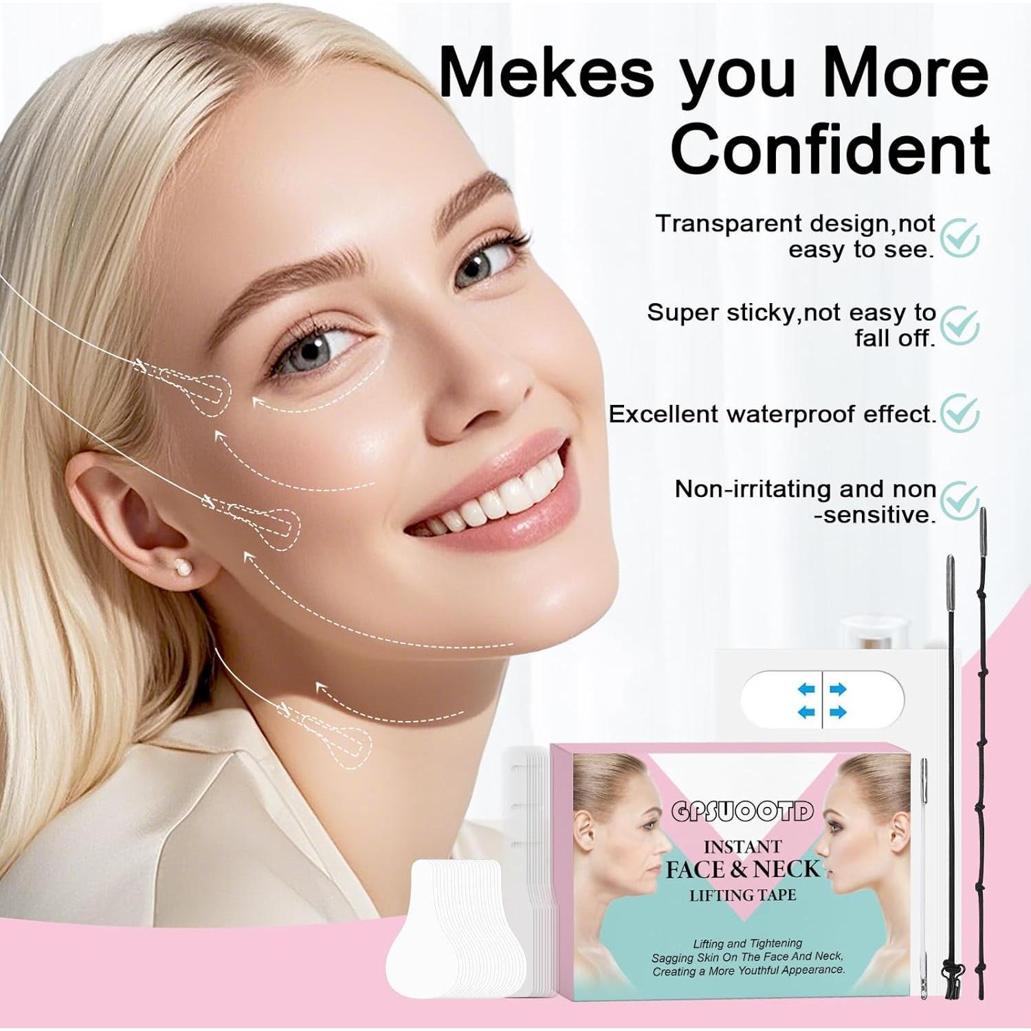 Cintas para Levantar la Cara Gpsuootd - 60 Pcs Parches Desechables