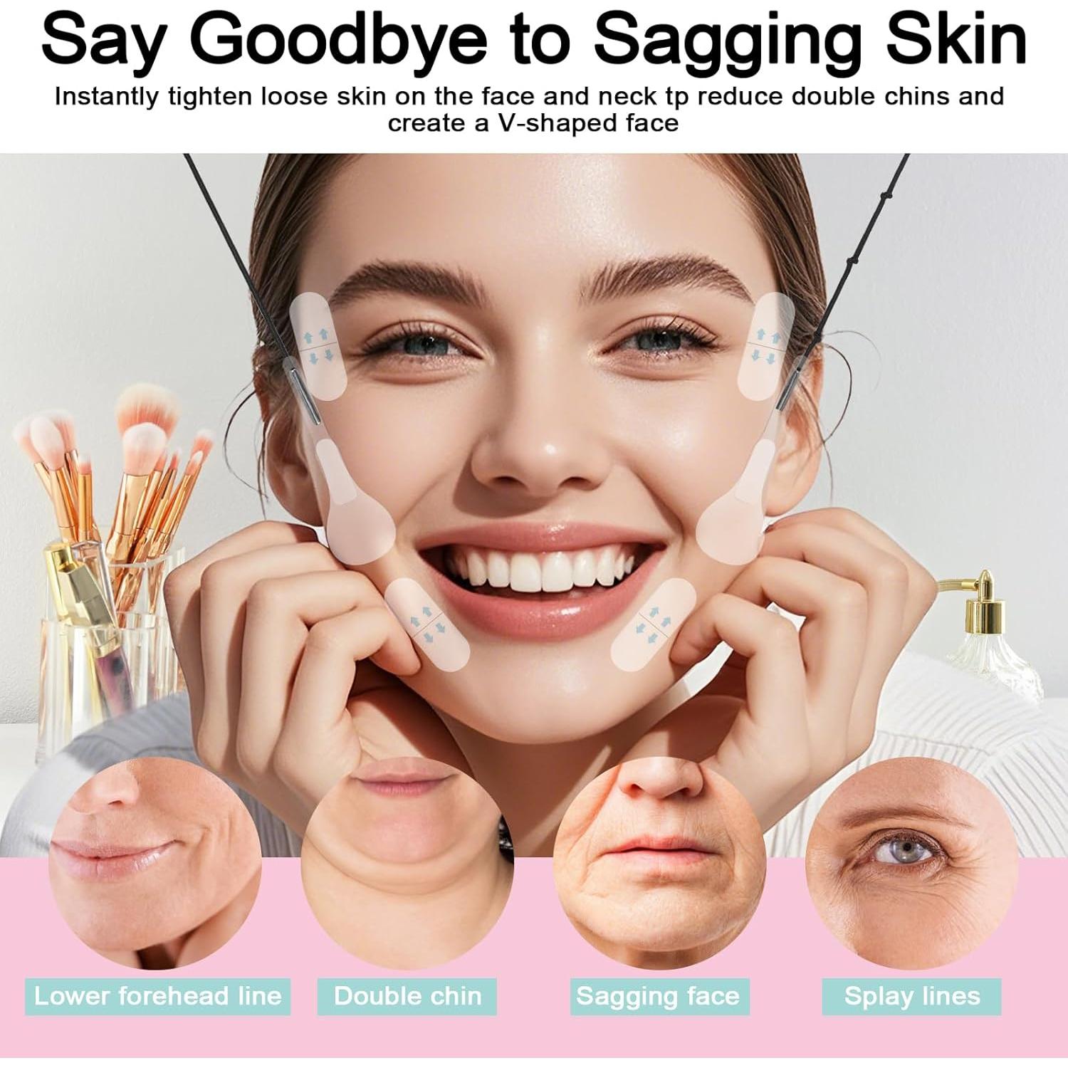 Cintas para Levantar la Cara Gpsuootd - 60 Pcs Parches Desechables