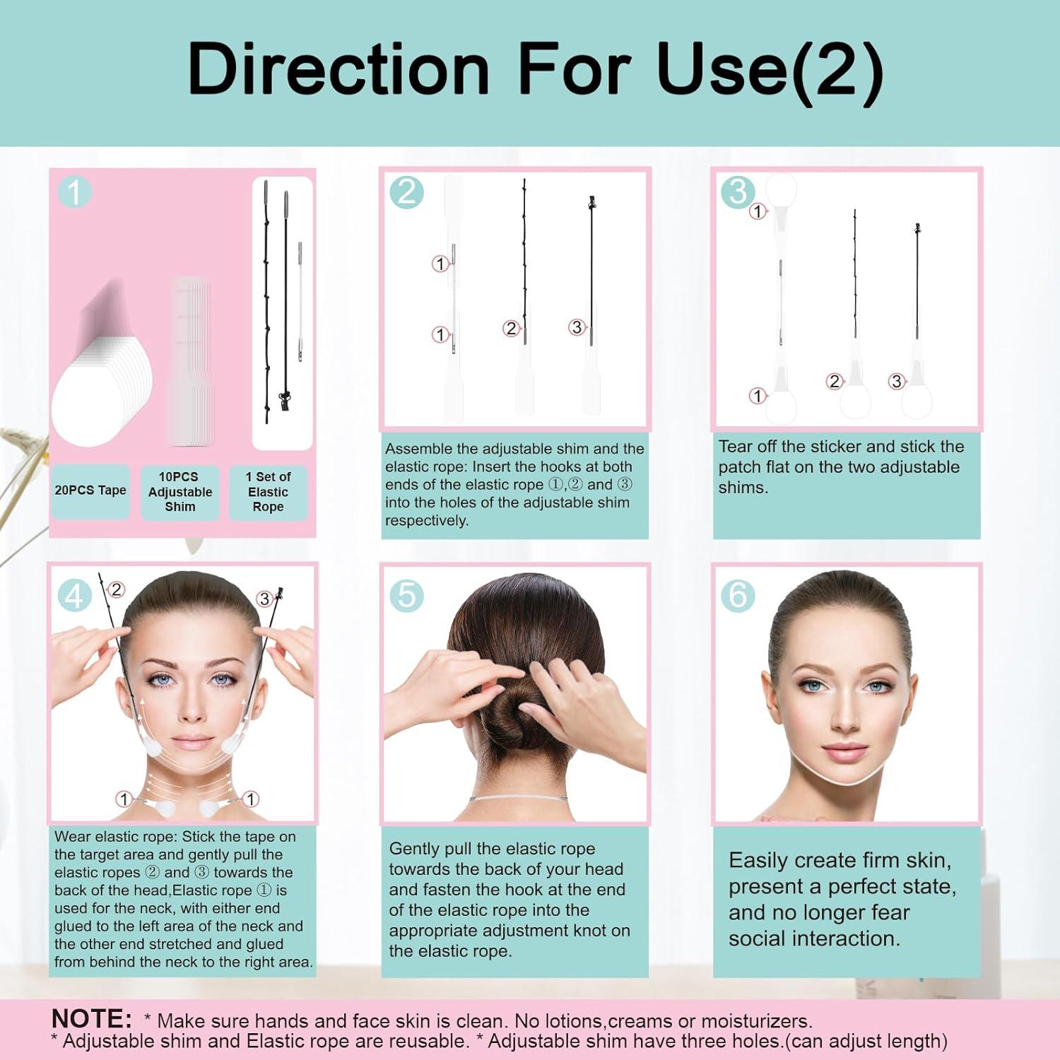 Cintas para Levantar la Cara Gpsuootd - 60 Pcs Parches Desechables