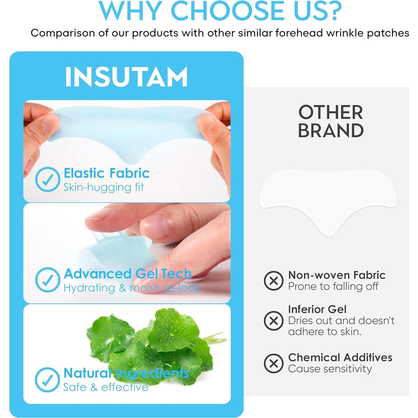 Parche Antiarrugas Nocturno Insutam para Mujeres - 16.4x10.4 cm