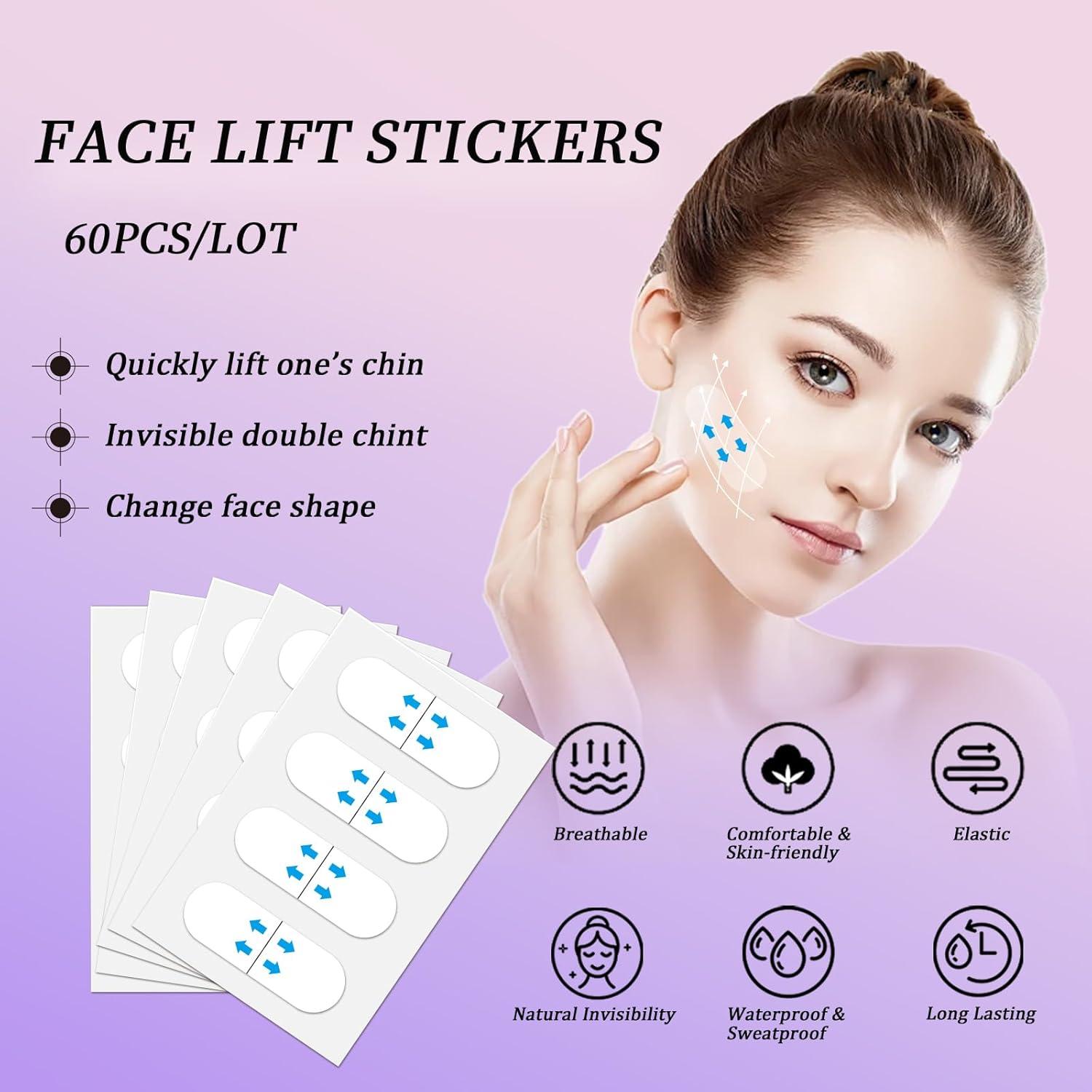 Cinta Levantadora Facial Invisible Gpsuootd 60PCS Impermeable