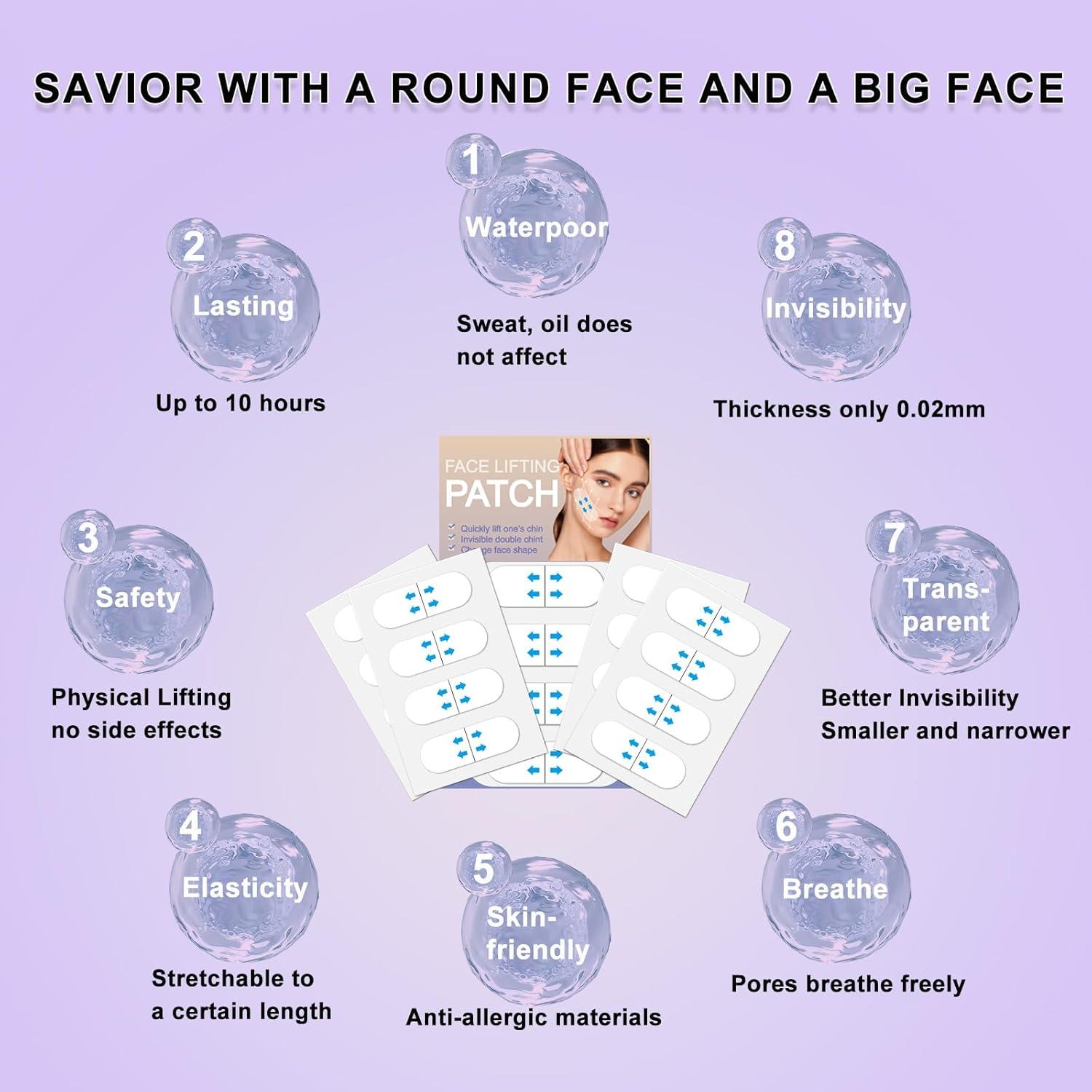 Cinta Levantadora Facial Invisible Gpsuootd 60PCS Impermeable