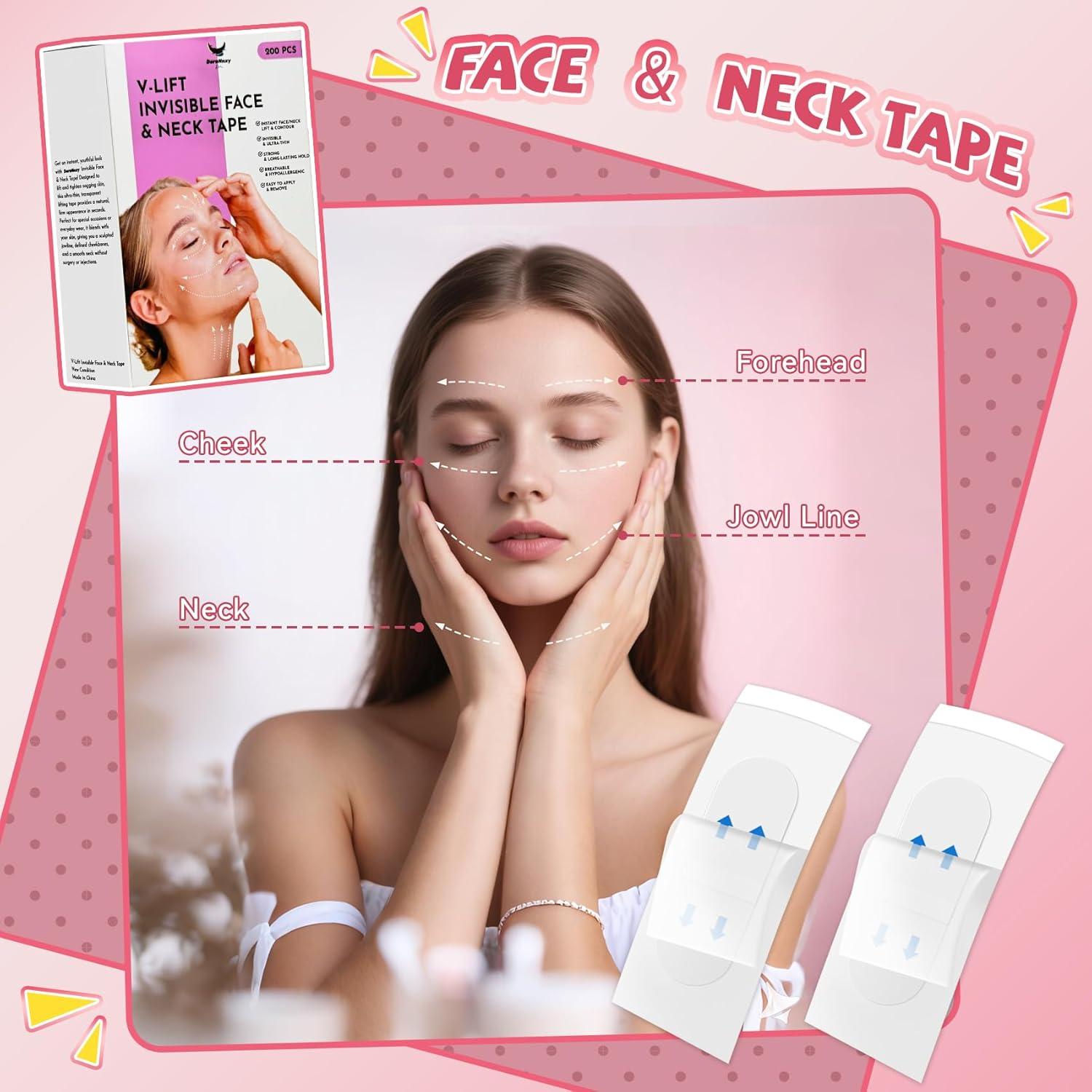 Cinta de Levantamiento Facial Invisible DeraNnxy 200PCS