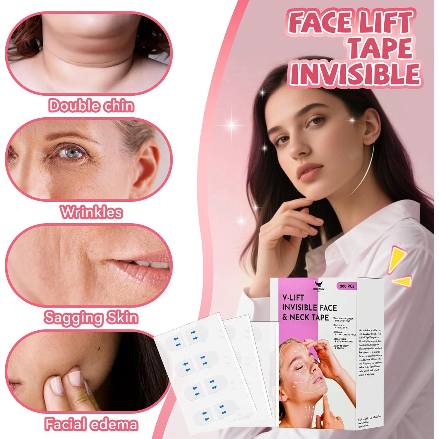 Cinta de Levantamiento Facial Invisible DeraNnxy 200PCS