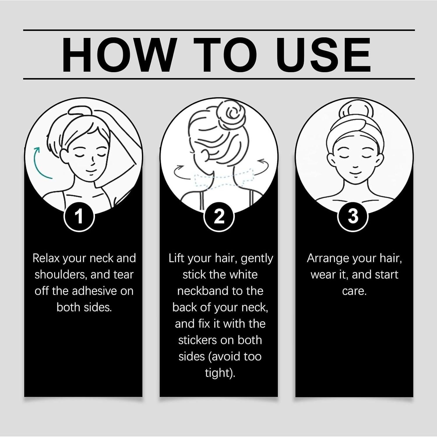 Cinta Elevadora de Cuello Invisible Sunnydeer - 8 Tiras + 40 Parches