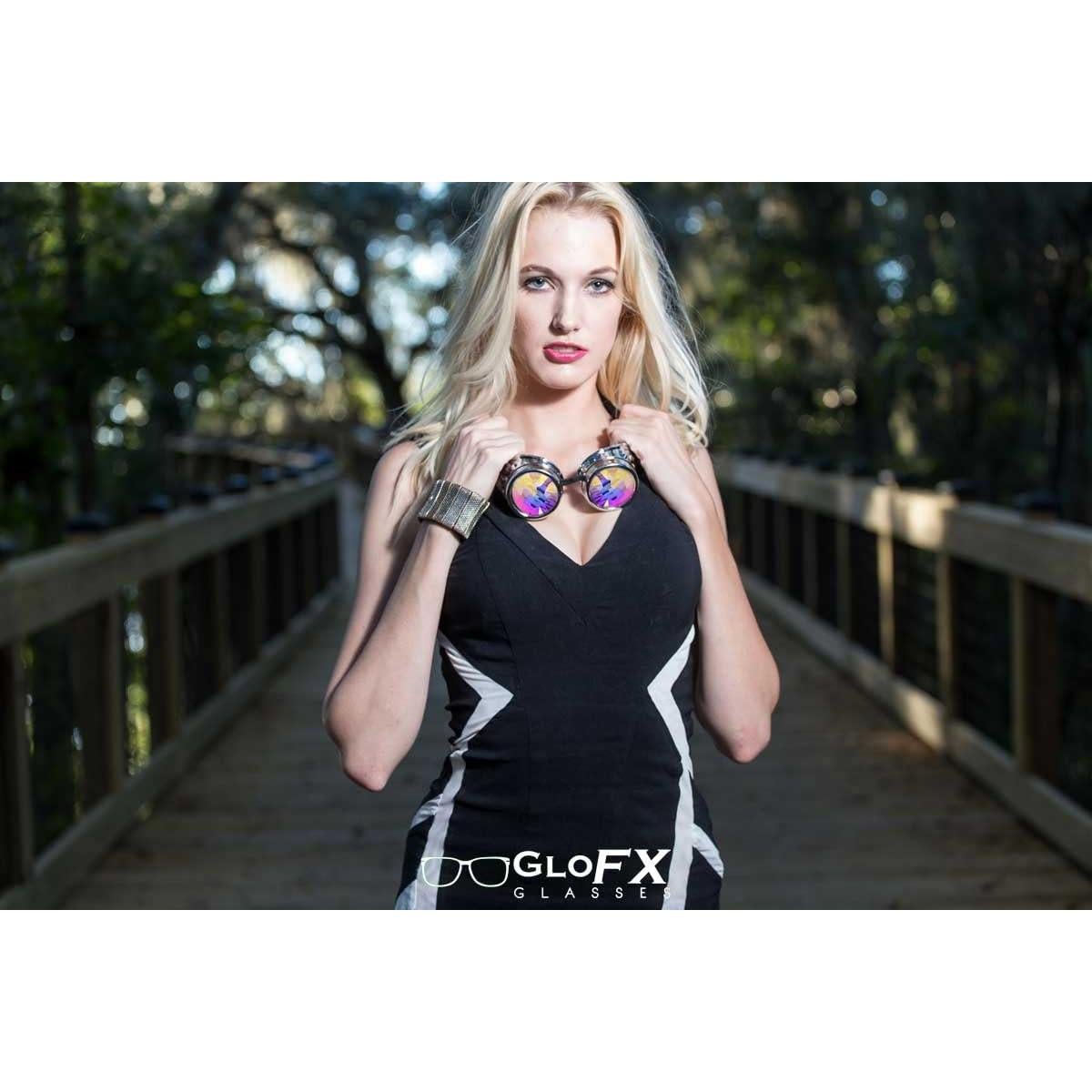 Gafas de Kaleidoscopio GloFX Chrome Ojo de Bicho - Rave