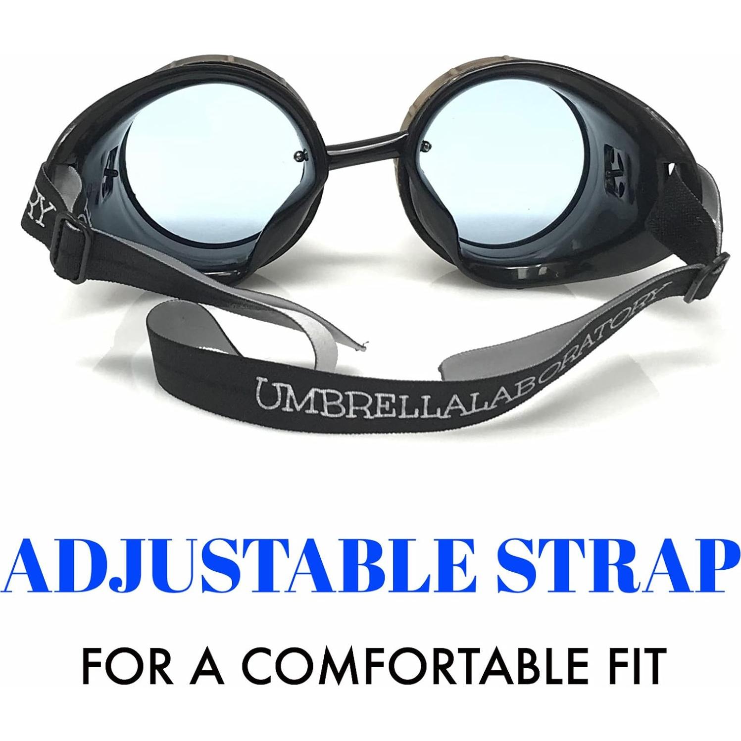 Gafas Steampunk Victoriano Azul Neón con Lentes de Difracción