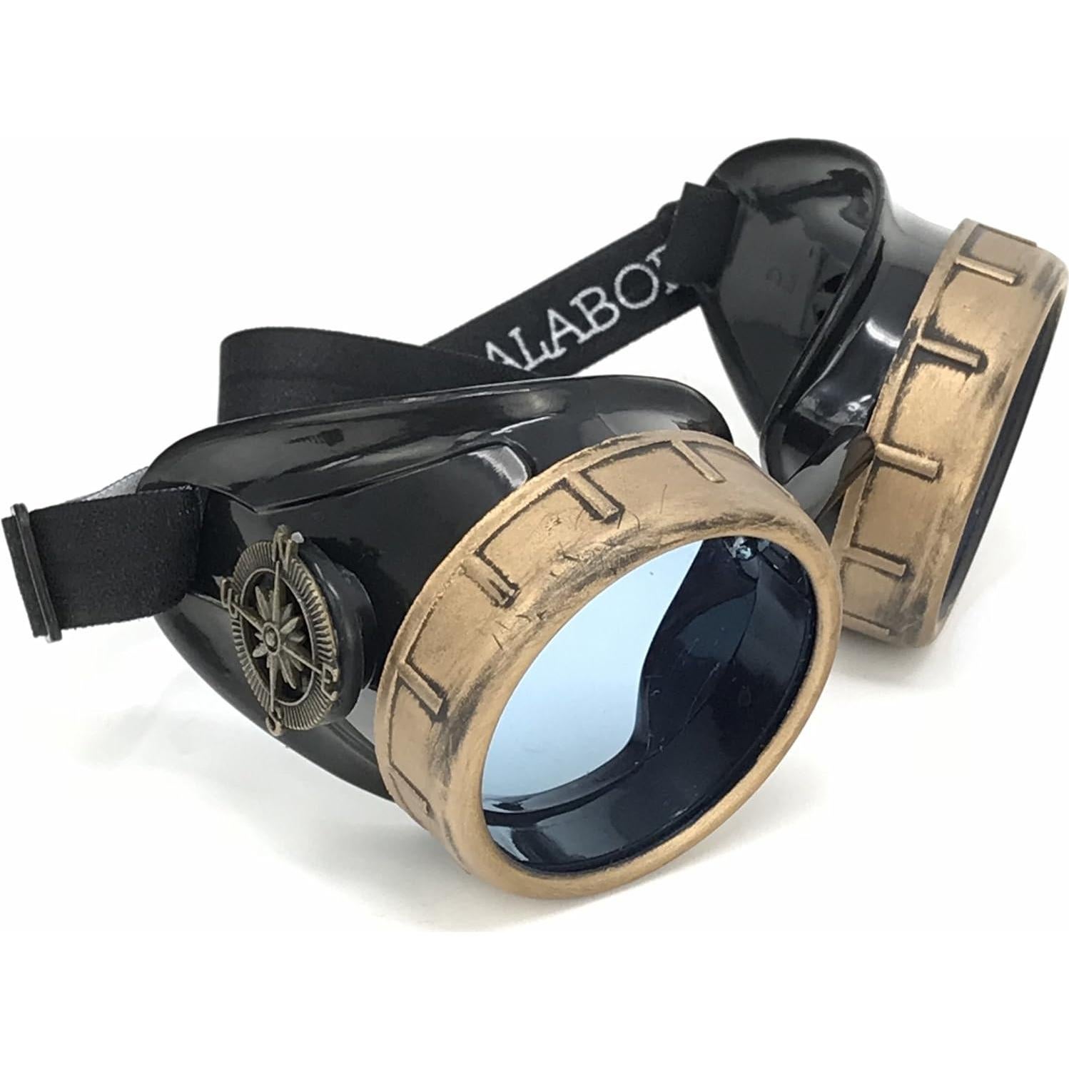 Gafas Steampunk Victoriano Azul Neón con Lentes de Difracción