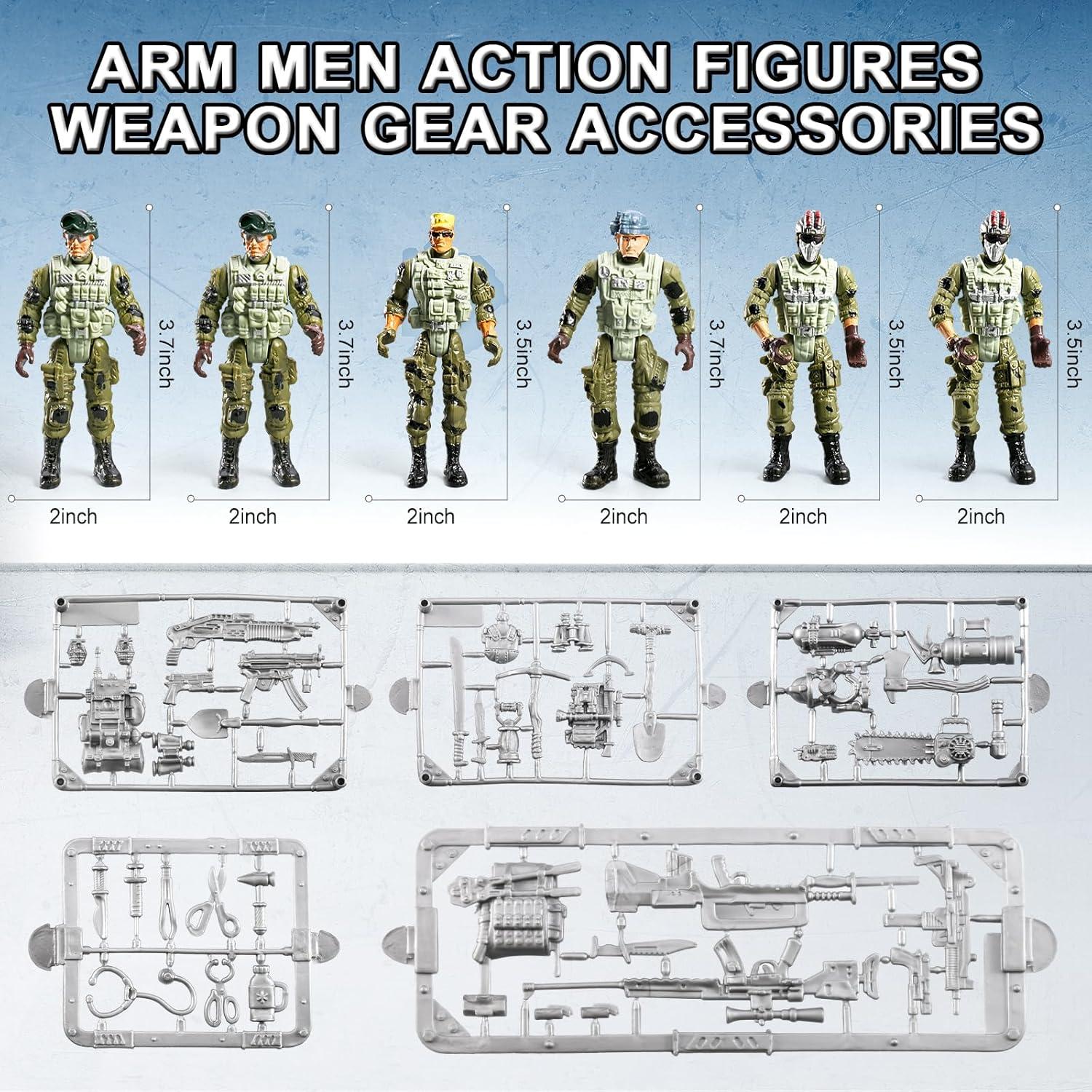 87-en-1 Juguetes de Soldados del Ejército JASSKKBO con Base Militar