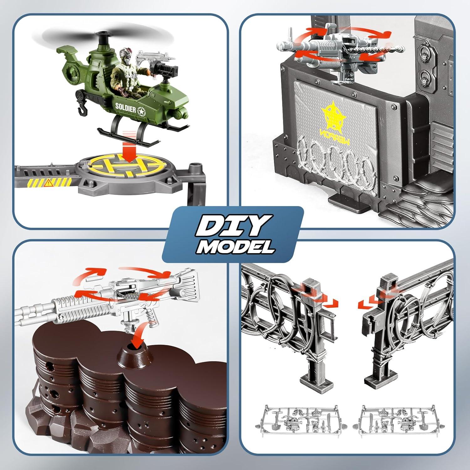 87-en-1 Juguetes de Soldados del Ejército JASSKKBO con Base Militar