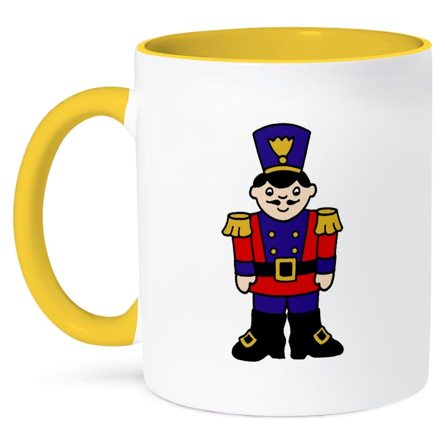 Taza de Cerámica 3dRose Soldado de Juguete Amarilla 15 oz