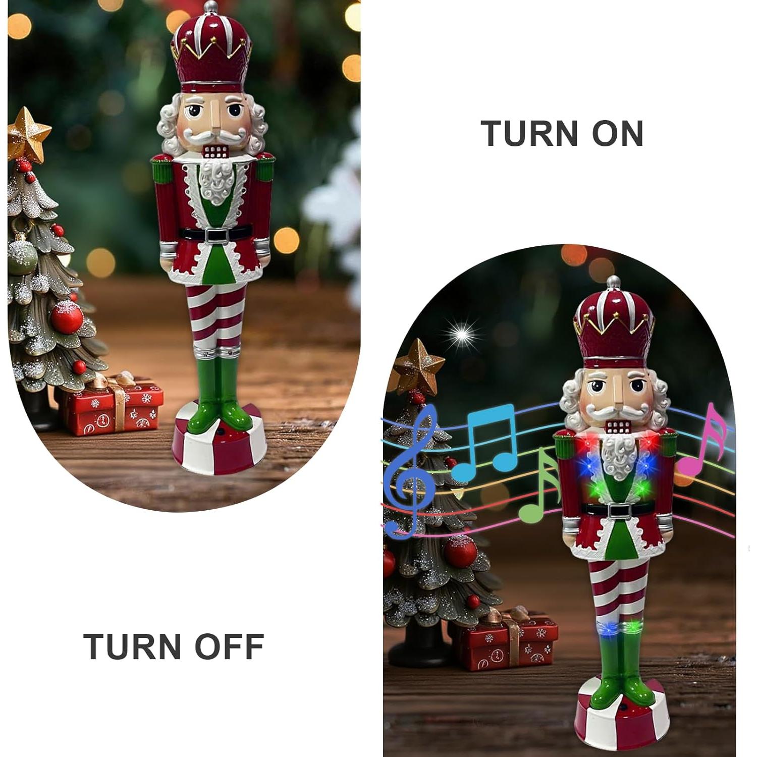 Cascanueces de Navidad QZJDDZSW Musical con Luz 38cm