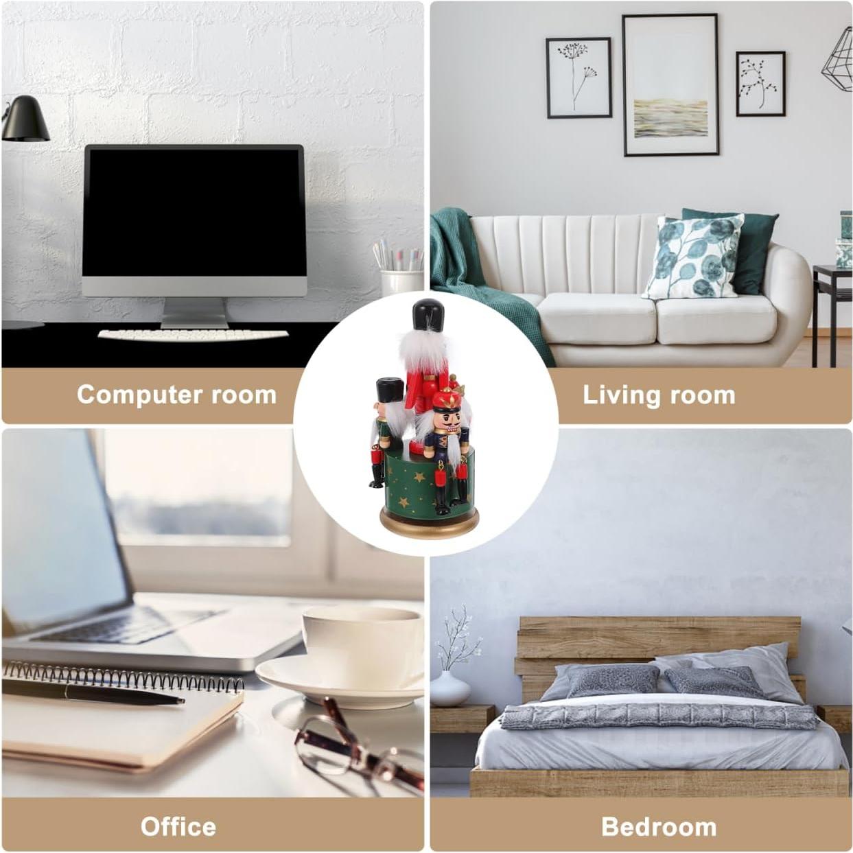 Caja de Música de Nuez LIFKOME 20.5x9x9cm Decoración