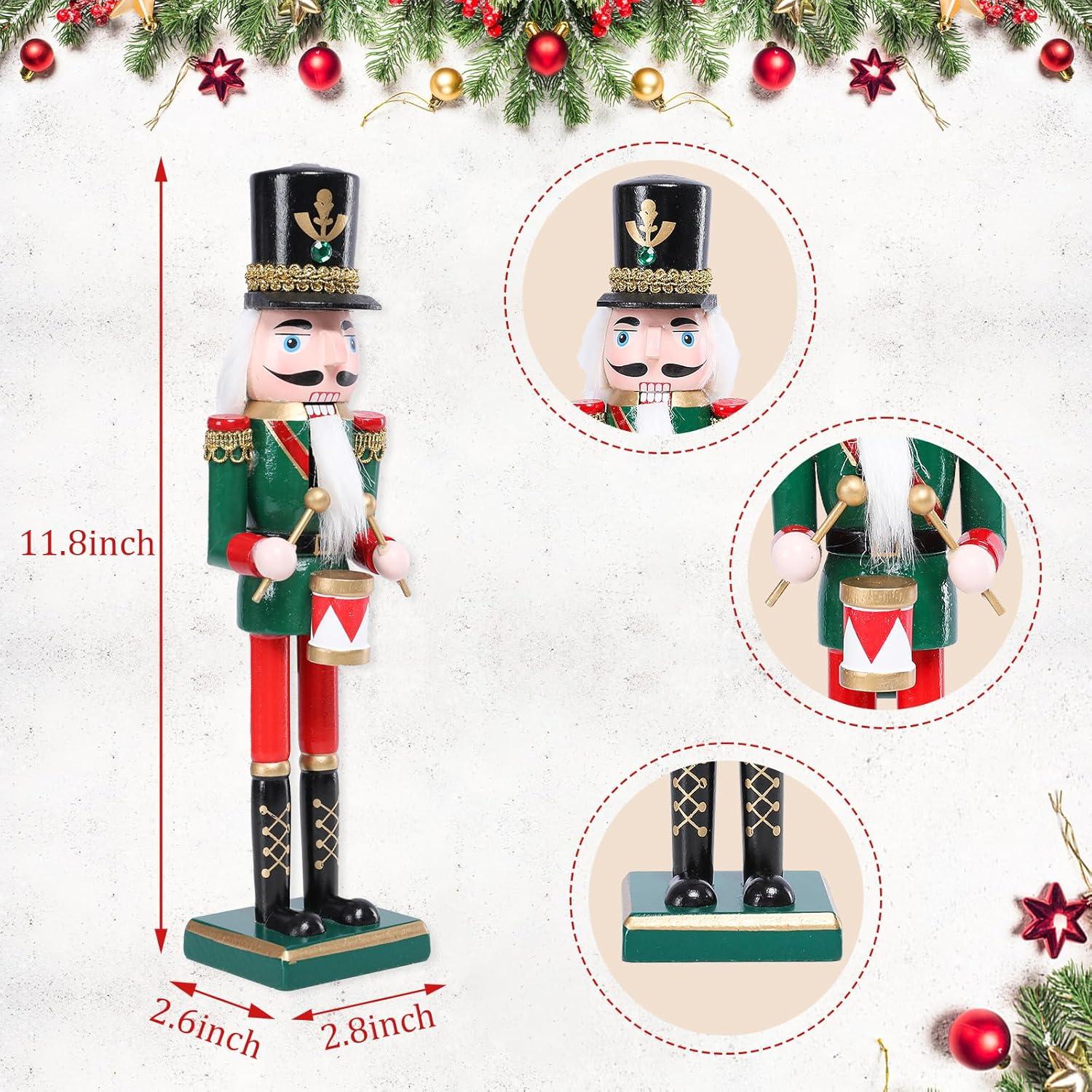 Cascanueces de Madera Ovewios 30 cm Verde Decoración Navideña