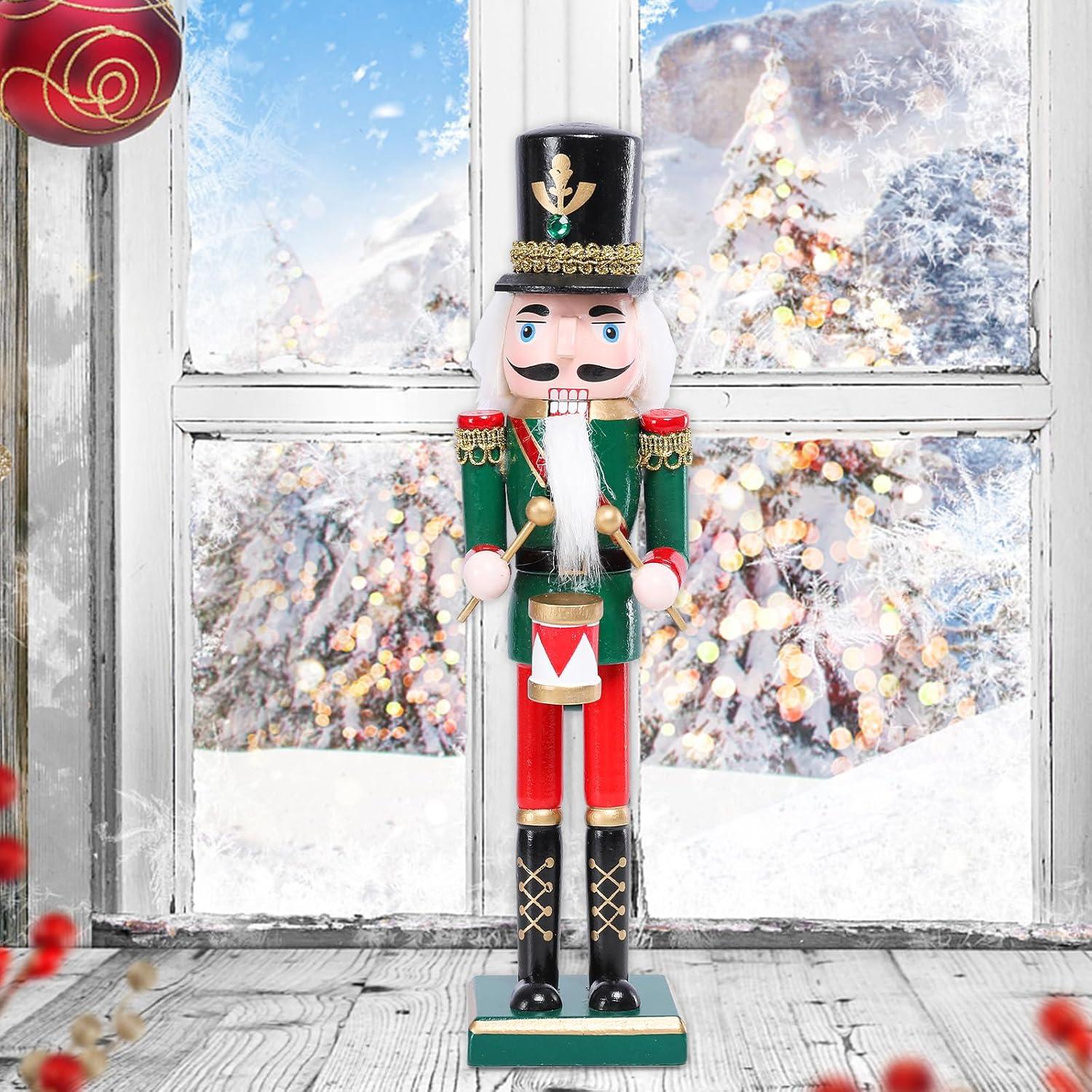 Cascanueces de Madera Ovewios 30 cm Verde Decoración Navideña