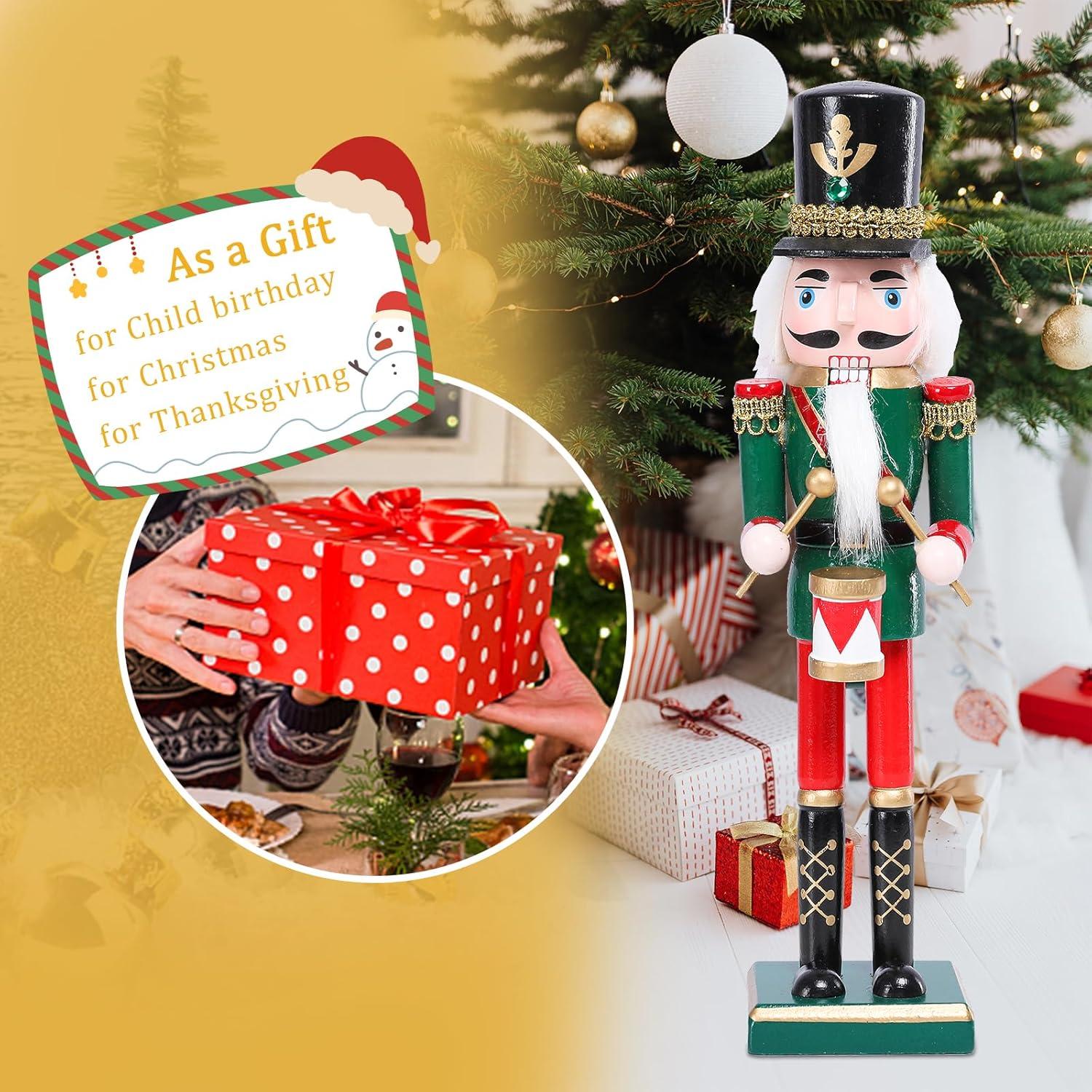 Cascanueces de Madera Ovewios 30 cm Verde Decoración Navideña