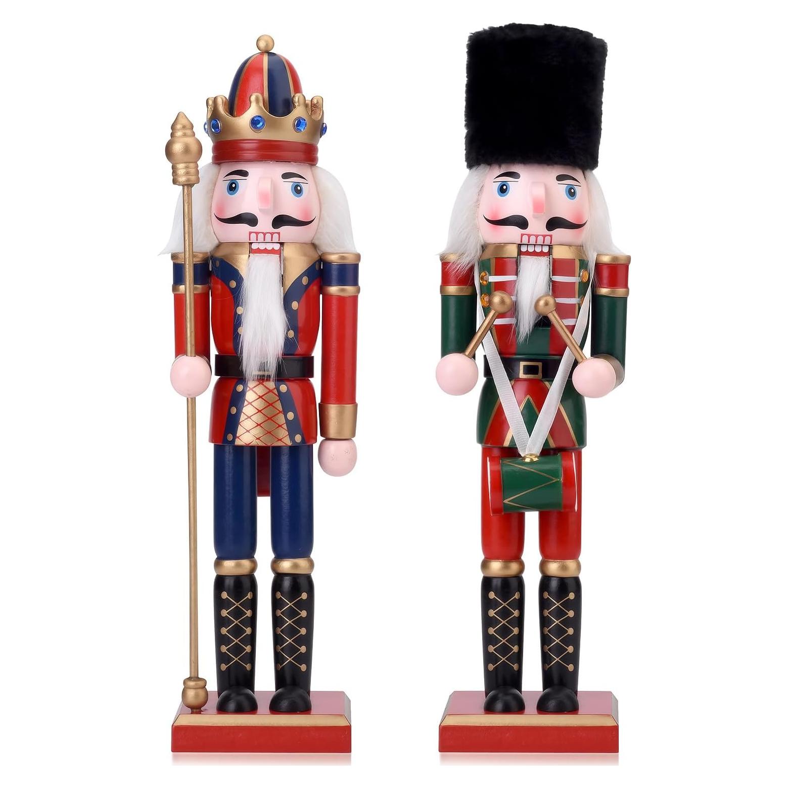 Dúo de Figuras Cascanueces Rey y Soldado 30 cm ArlinaL