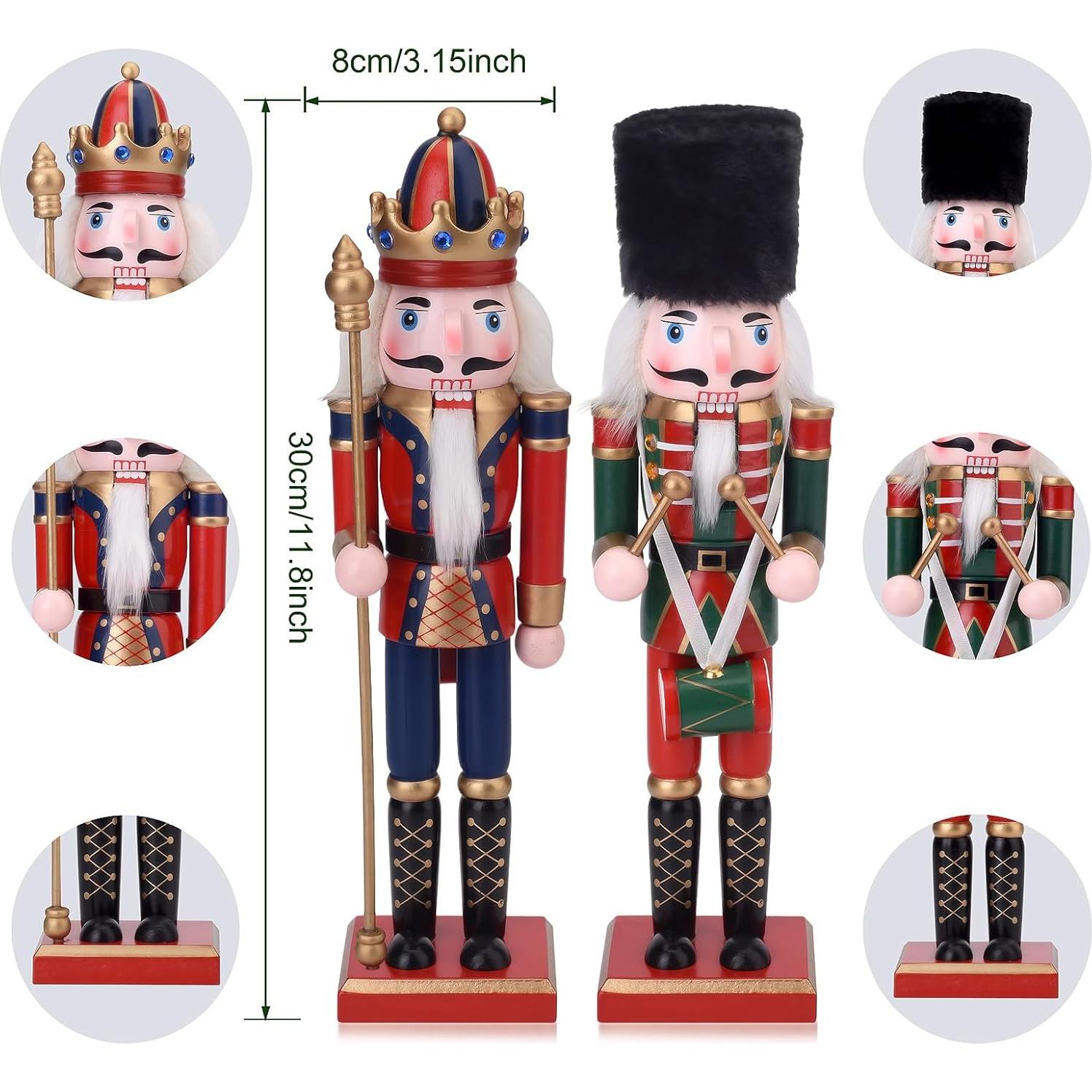 Dúo de Figuras Cascanueces Rey y Soldado 30 cm ArlinaL