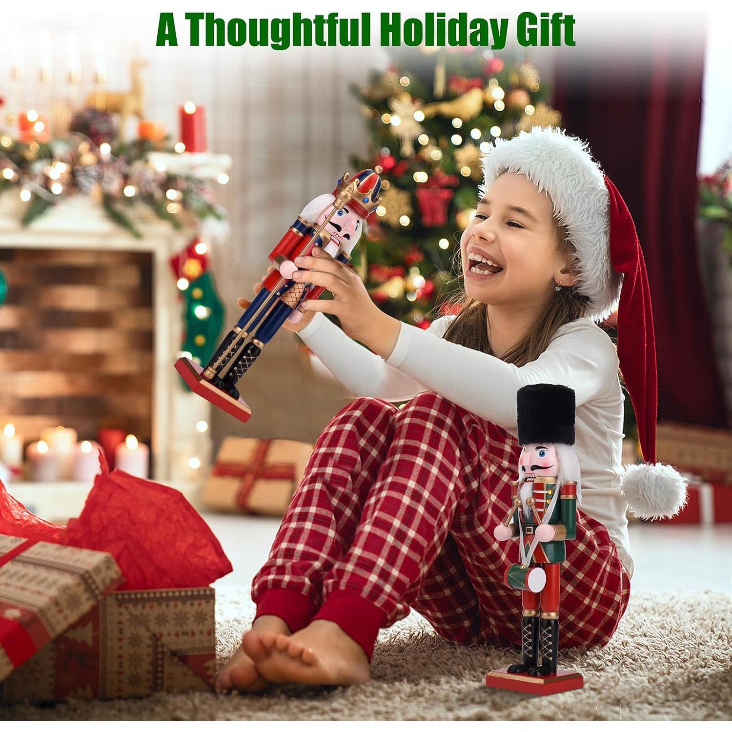 Dúo de Figuras Cascanueces Rey y Soldado 30 cm ArlinaL