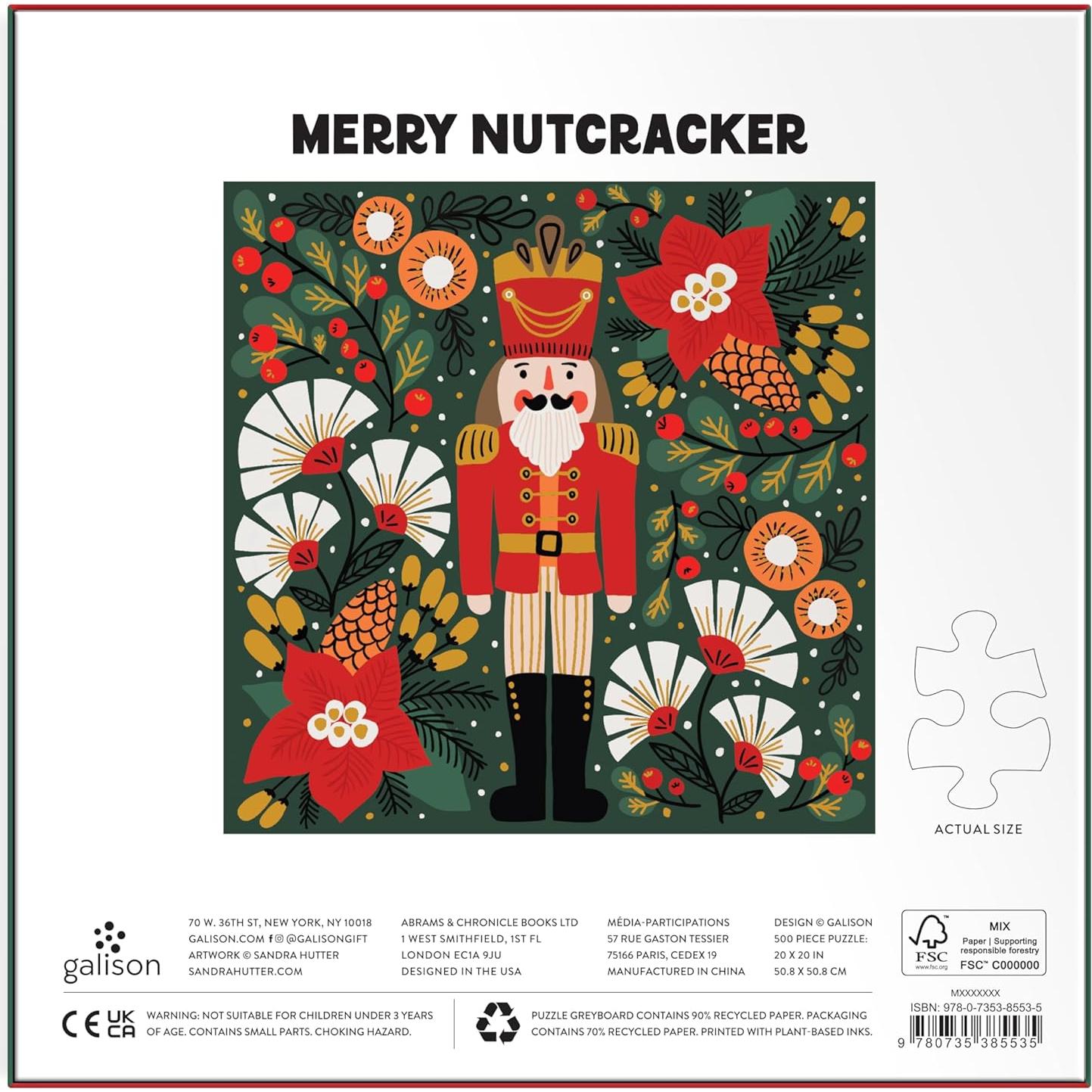 Rompecabezas Galison Merry Nutcracker 500 Piezas Foil