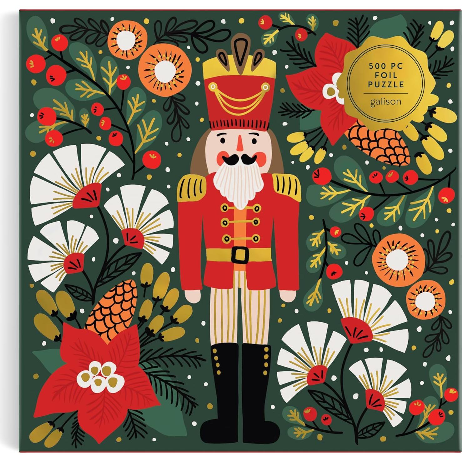 Rompecabezas Galison Merry Nutcracker 500 Piezas Foil