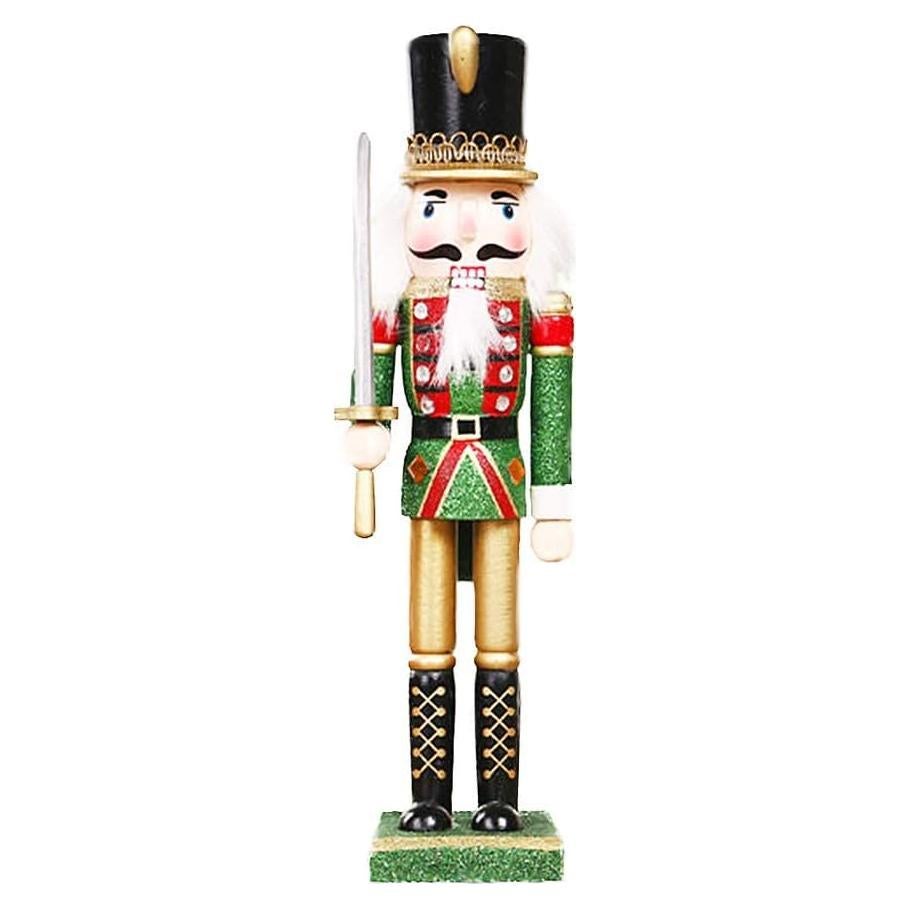 Cascanueces de Madera ZaH 30.48 cm Verde Decoración Navideña