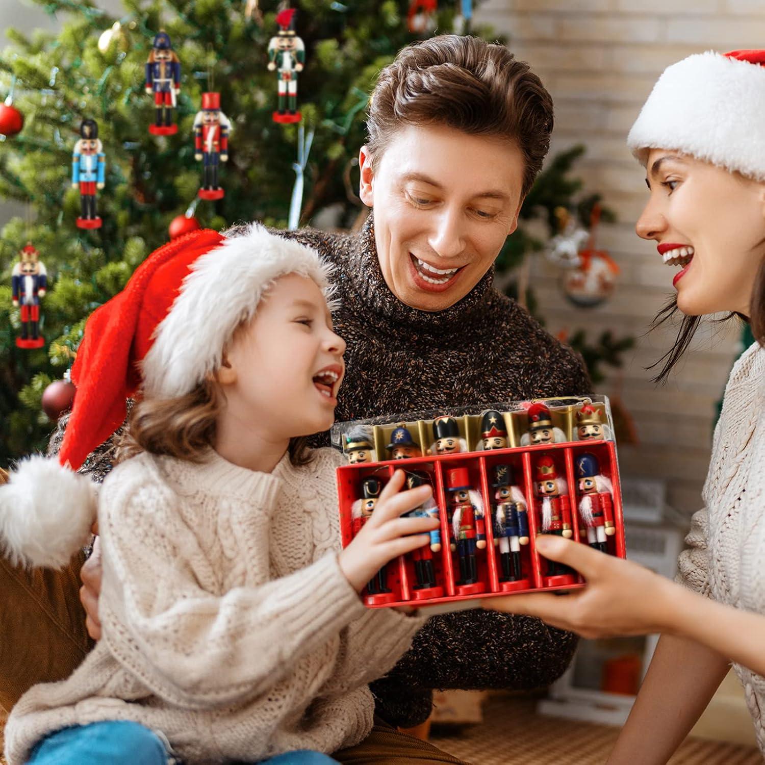 12 Adornos de Cascanueces de Madera para Navidad - Sumind