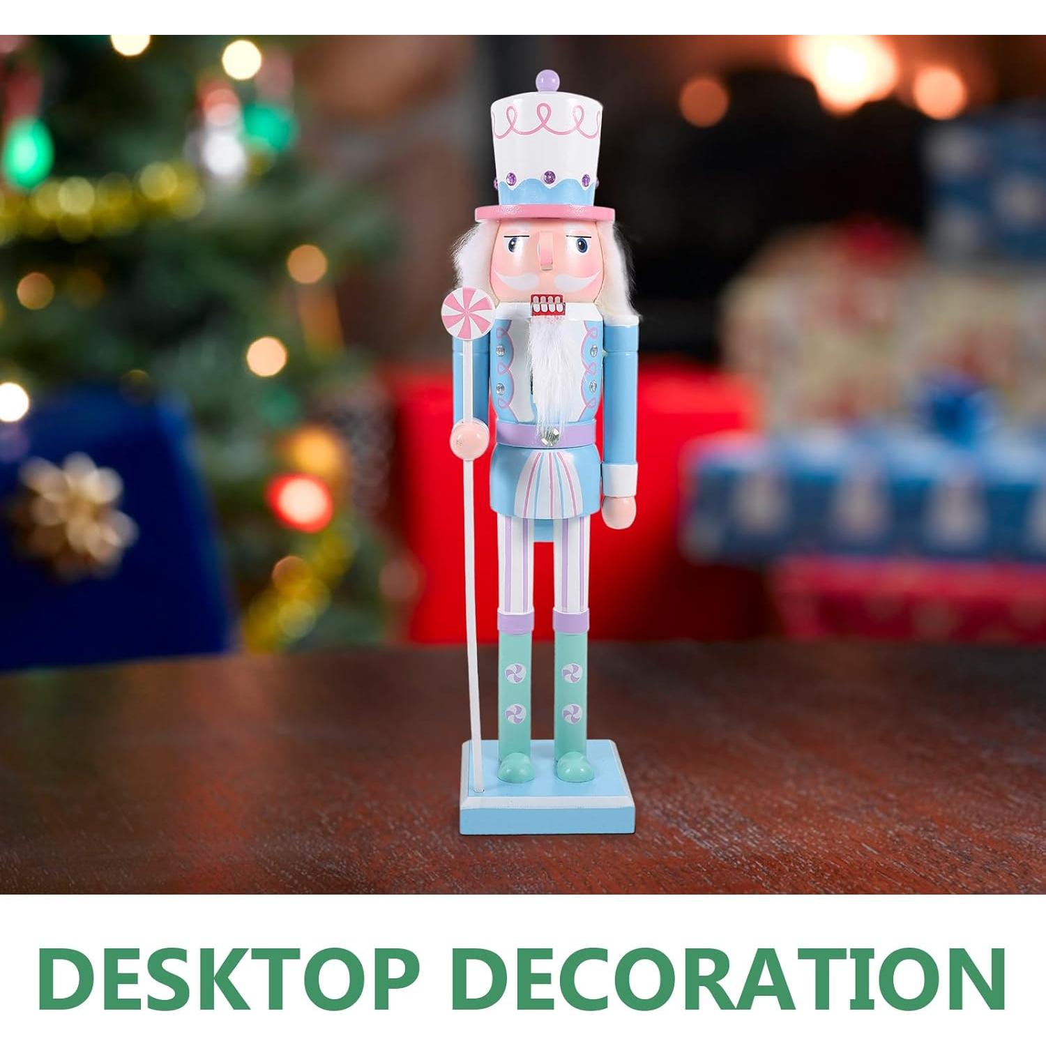 Soldado Cascanueces de Madera BESPORTBLE 38.5 cm Decoración Navideña