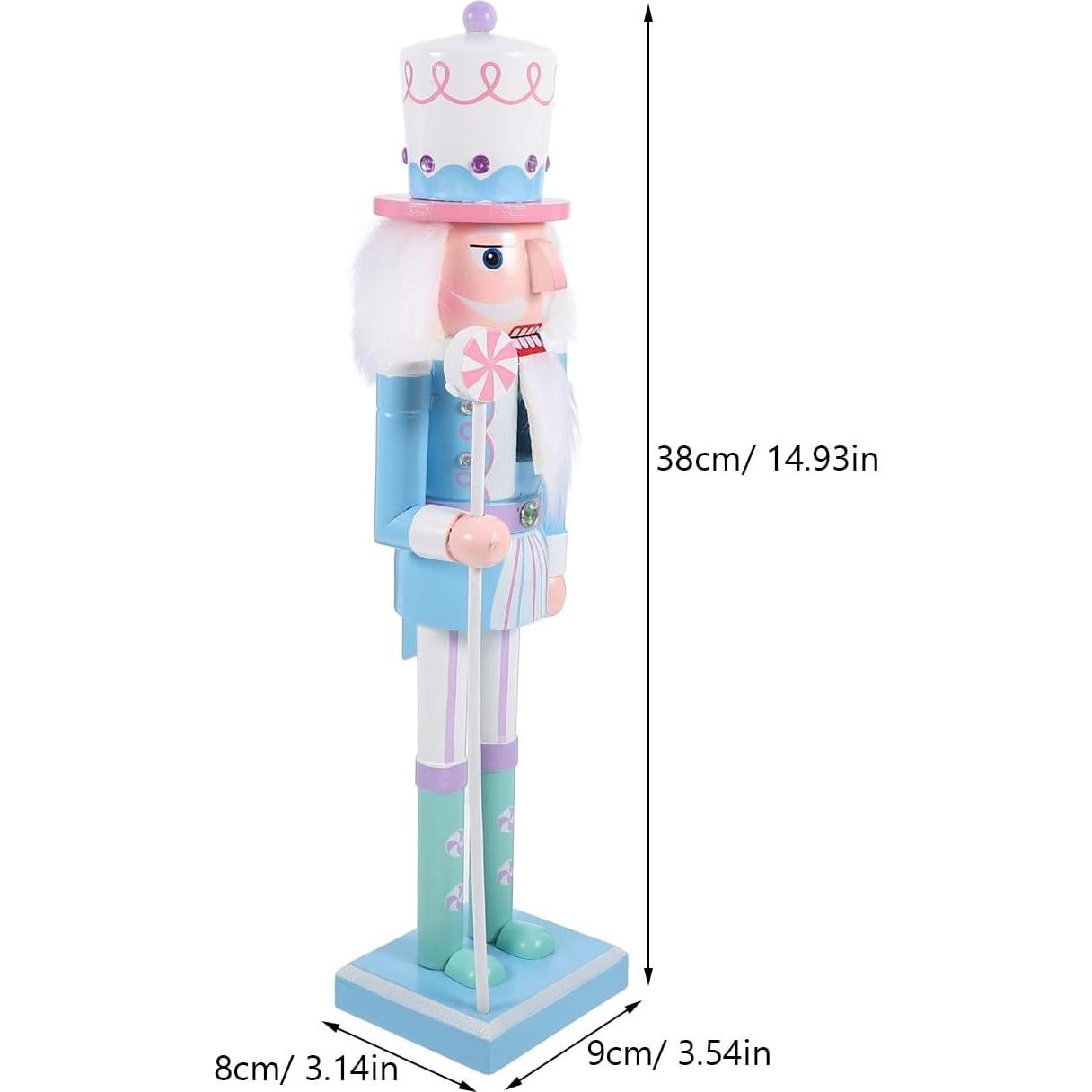 Soldado Cascanueces de Madera BESPORTBLE 38.5 cm Decoración Navideña