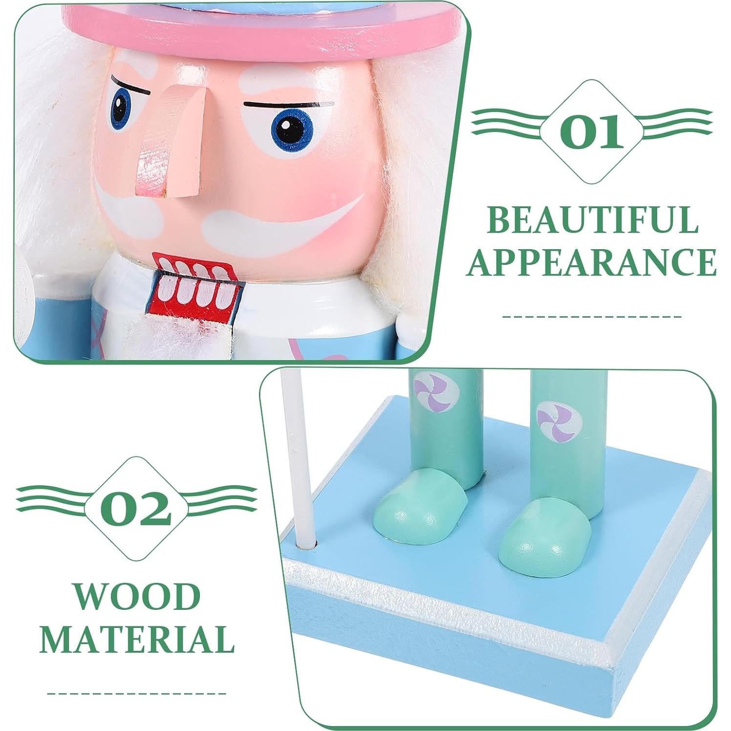 Soldado Cascanueces de Madera BESPORTBLE 38.5 cm Decoración Navideña