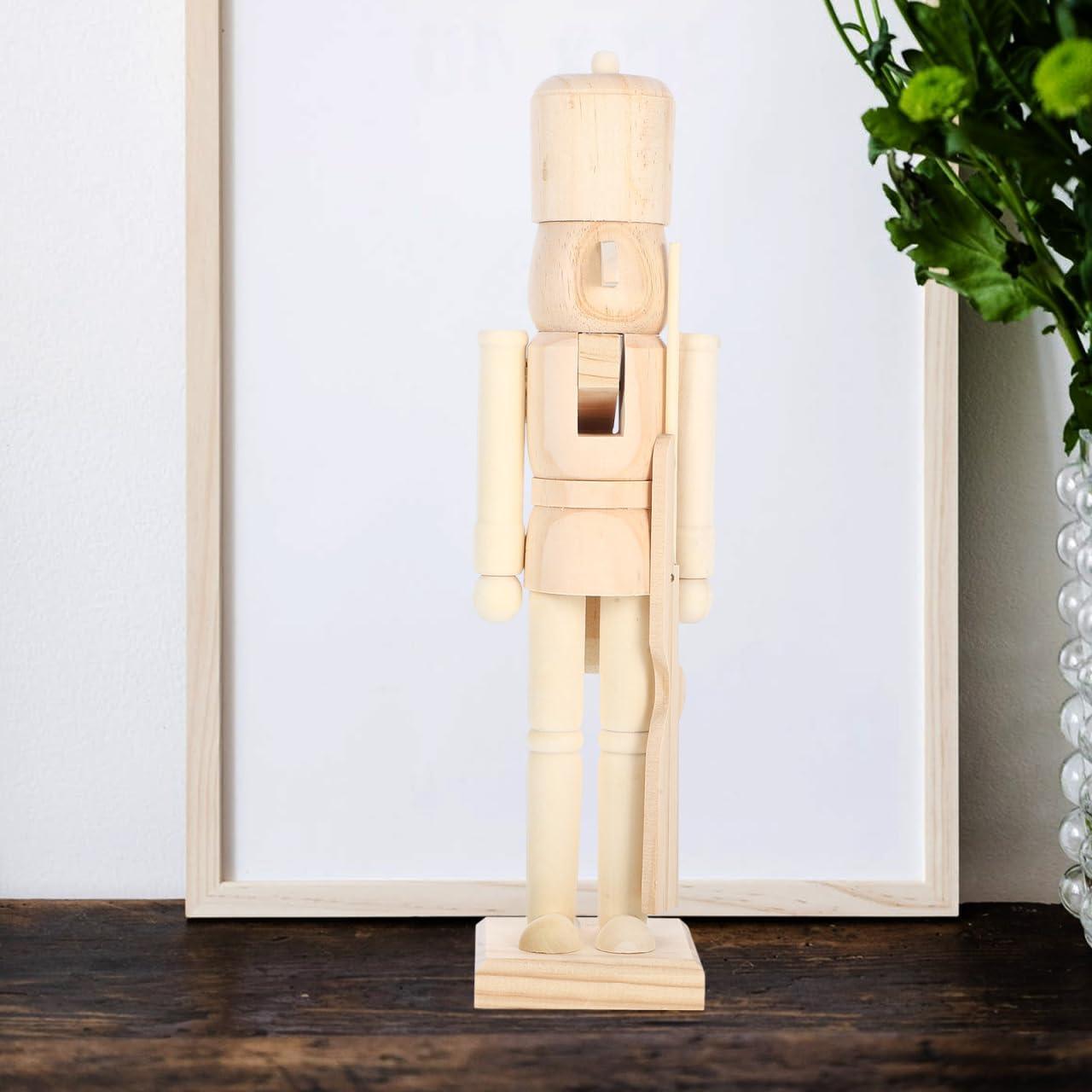 Muñeco de Nuez de Madera Sin Pintar STOBAZA 38x10x8.5cm