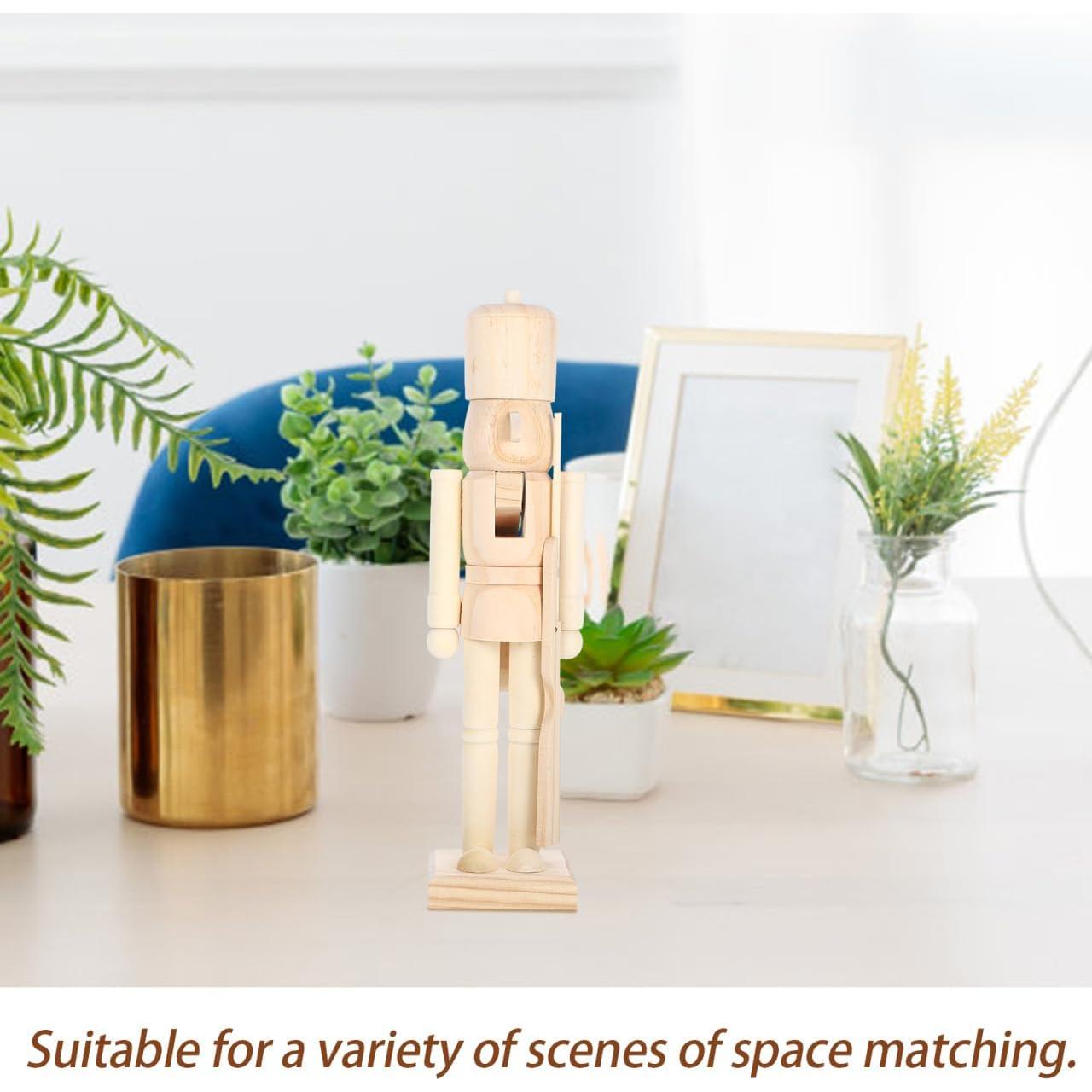 Muñeco de Nuez de Madera Sin Pintar STOBAZA 38x10x8.5cm