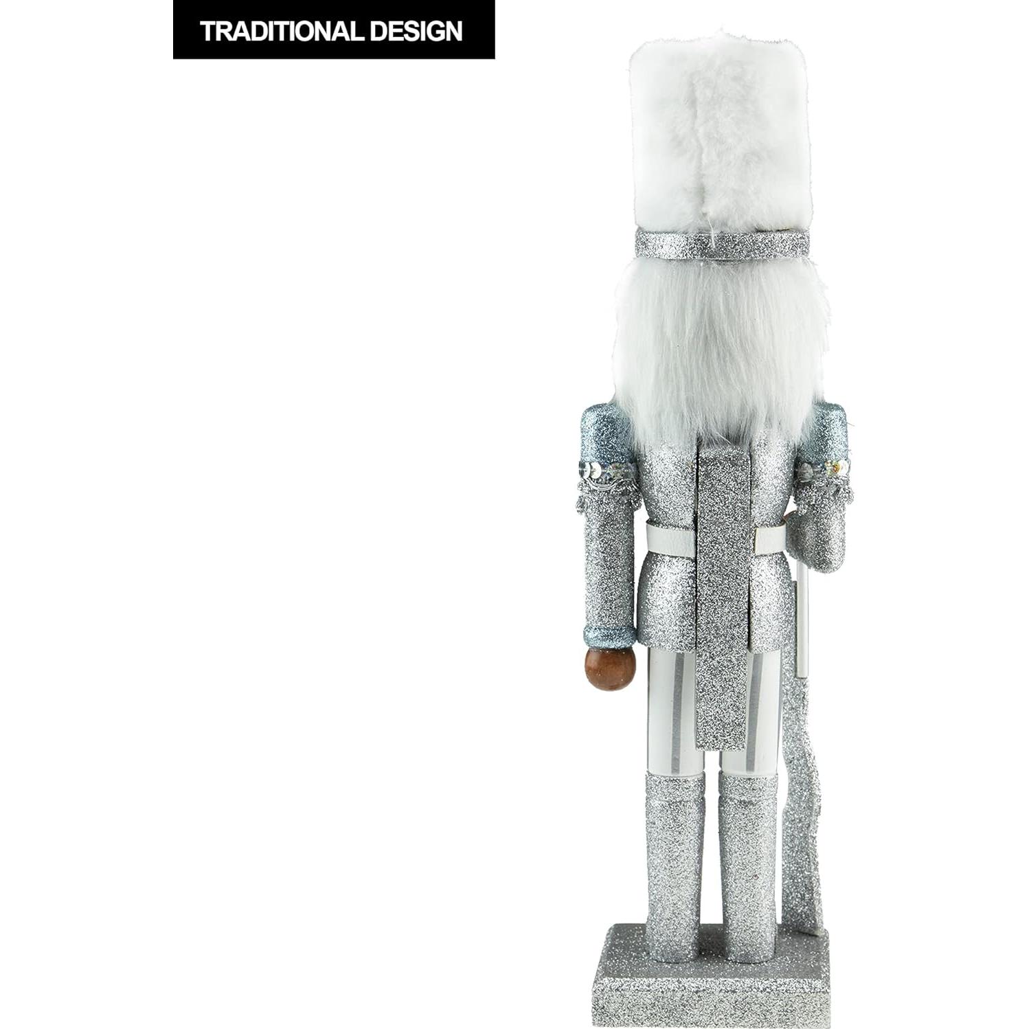 Nutcracker de Madera 35 cm Clever Creations Soldado Plata