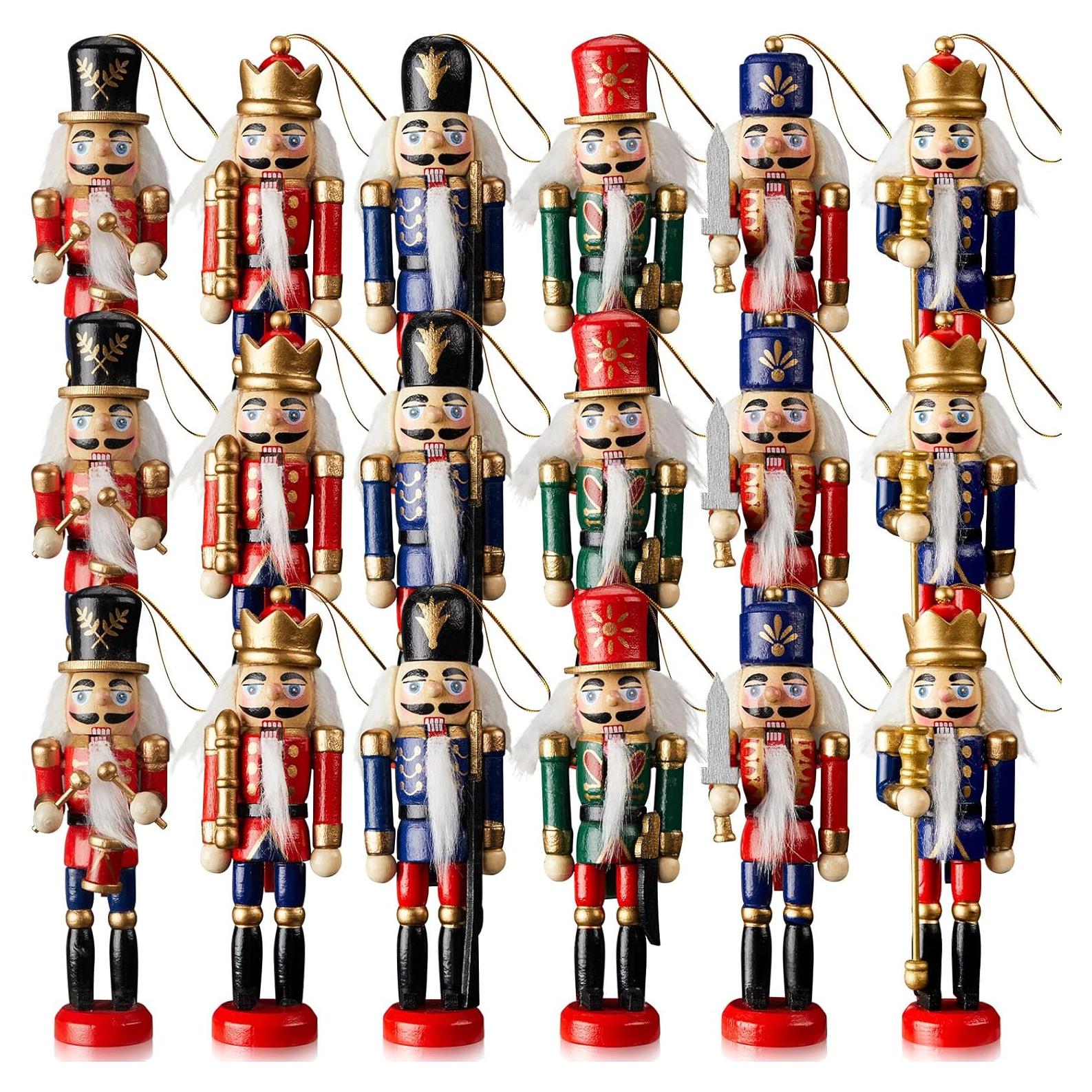 Adorno Cascanueces Navidad Aoriher 24 Piezas Madera