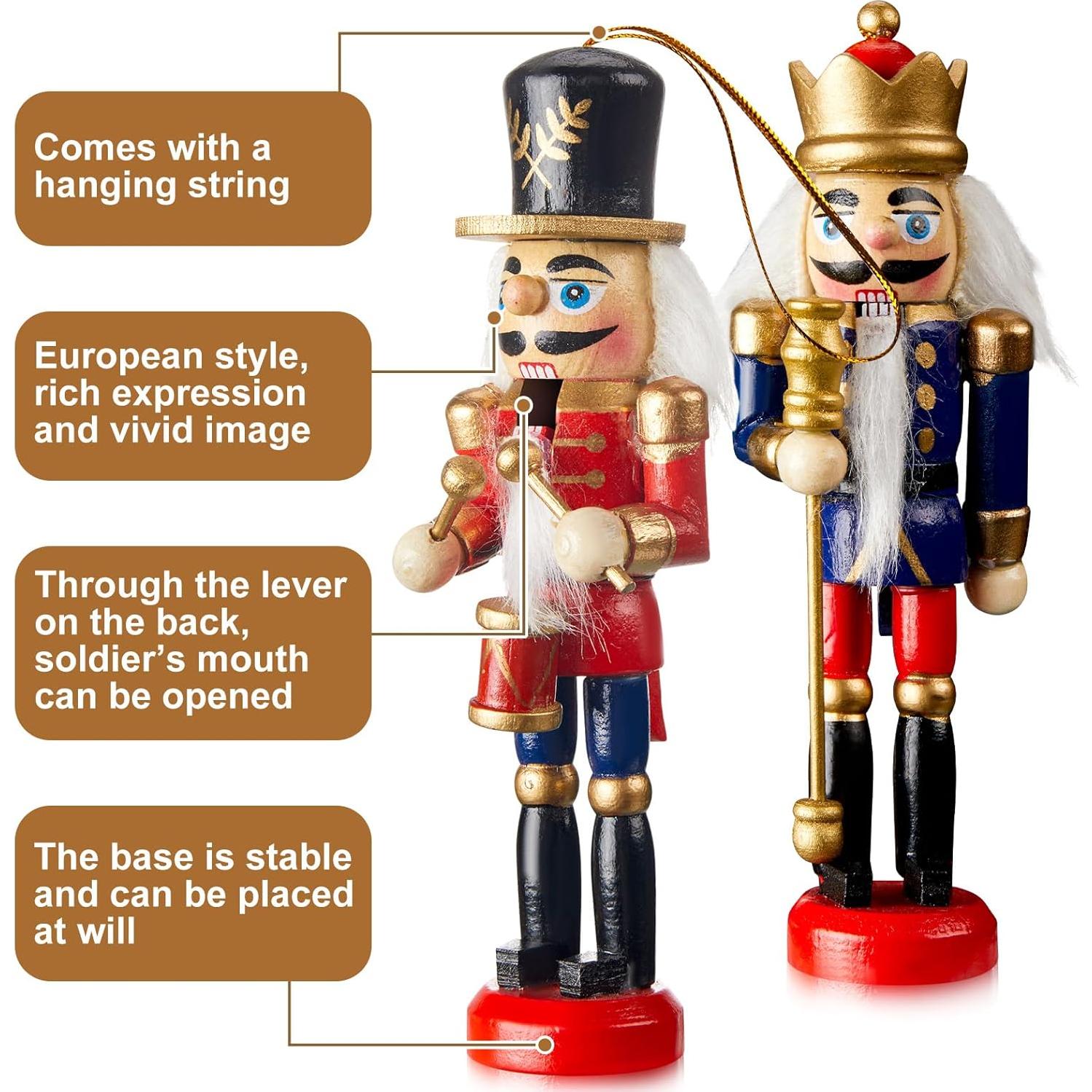 Adorno Cascanueces Navidad Aoriher 24 Piezas Madera