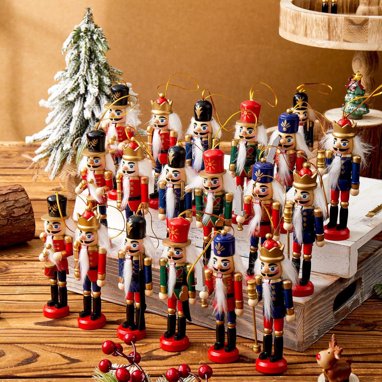 Adorno Cascanueces Navidad Aoriher 24 Piezas Madera