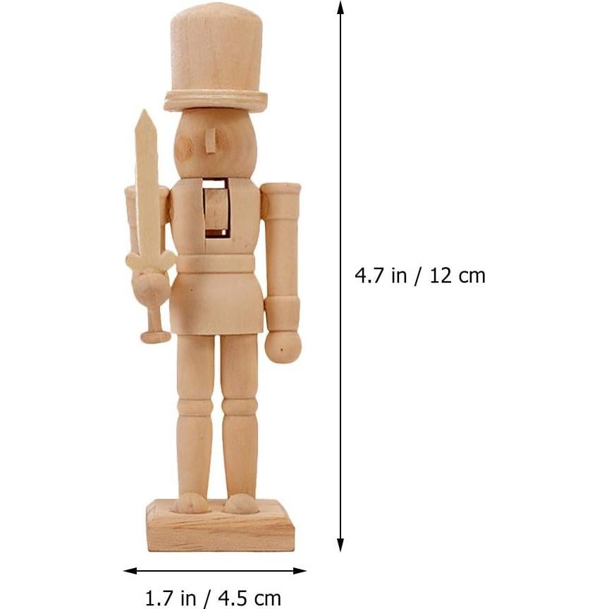 3 Figuras de Cascanueces de Madera SENTOP 12x4.5cm DIY