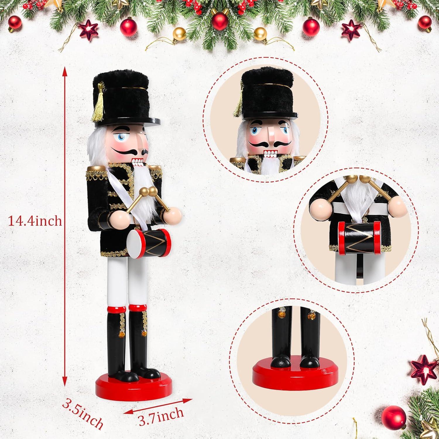 Cascanueces de Madera Ovewios 36.6 cm Negro Decoración Navideña