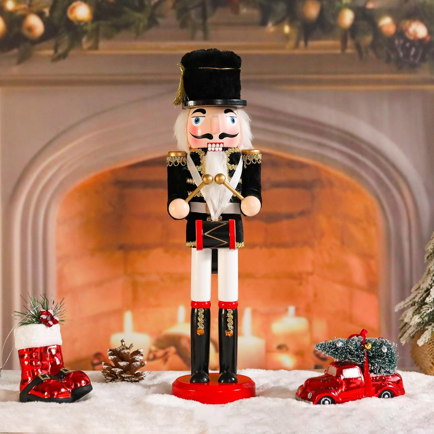 Cascanueces de Madera Ovewios 36.6 cm Negro Decoración Navideña