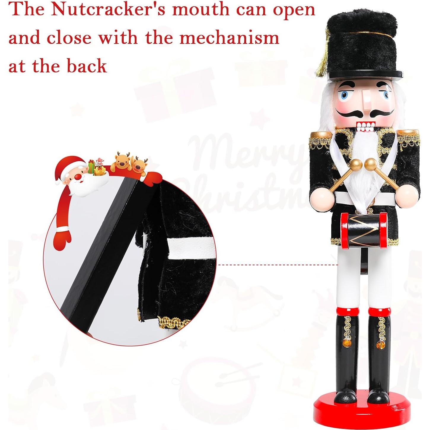 Cascanueces de Madera Ovewios 36.6 cm Negro Decoración Navideña