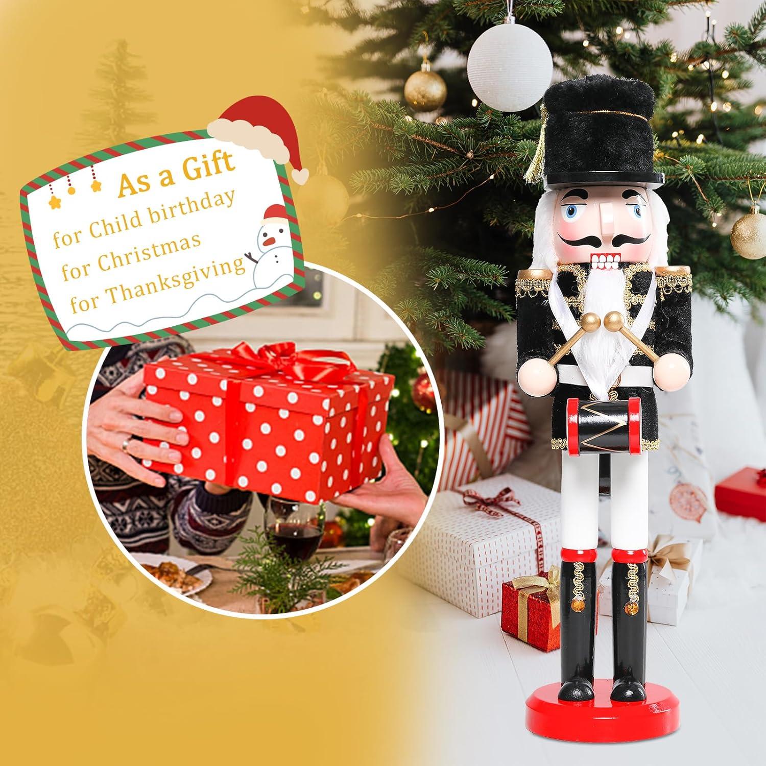 Cascanueces de Madera Ovewios 36.6 cm Negro Decoración Navideña