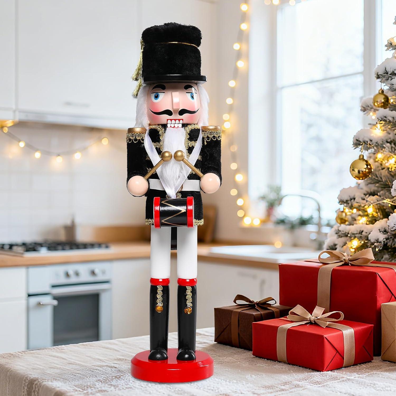 Cascanueces de Madera Ovewios 36.6 cm Negro Decoración Navideña