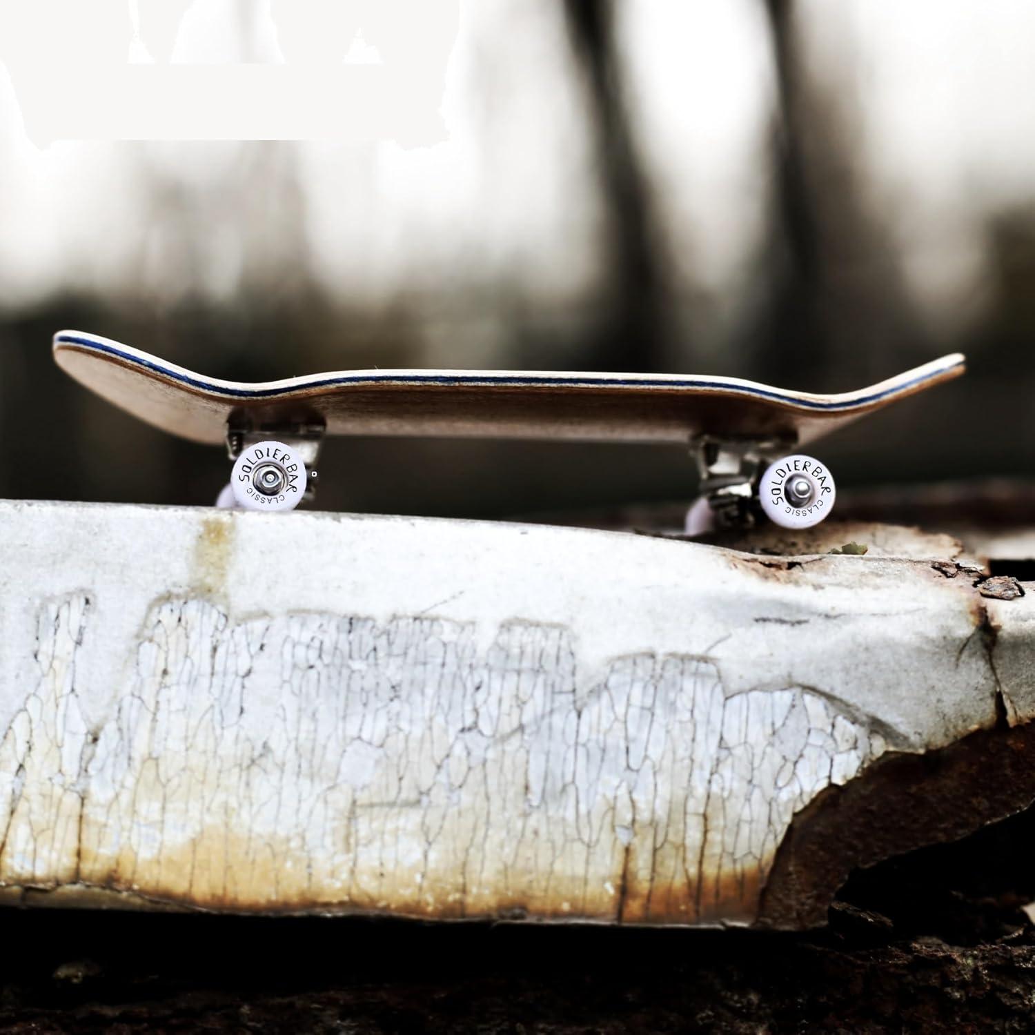 Deck de Fingerboard Hecho a Mano Soldierbar 99x34cm Marrón