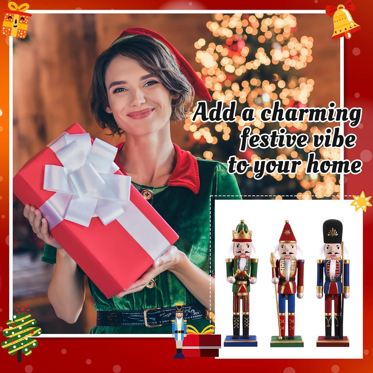 Set de 6 Cascanueces de Madera Sin Terminar 30 cm DIY Navidad