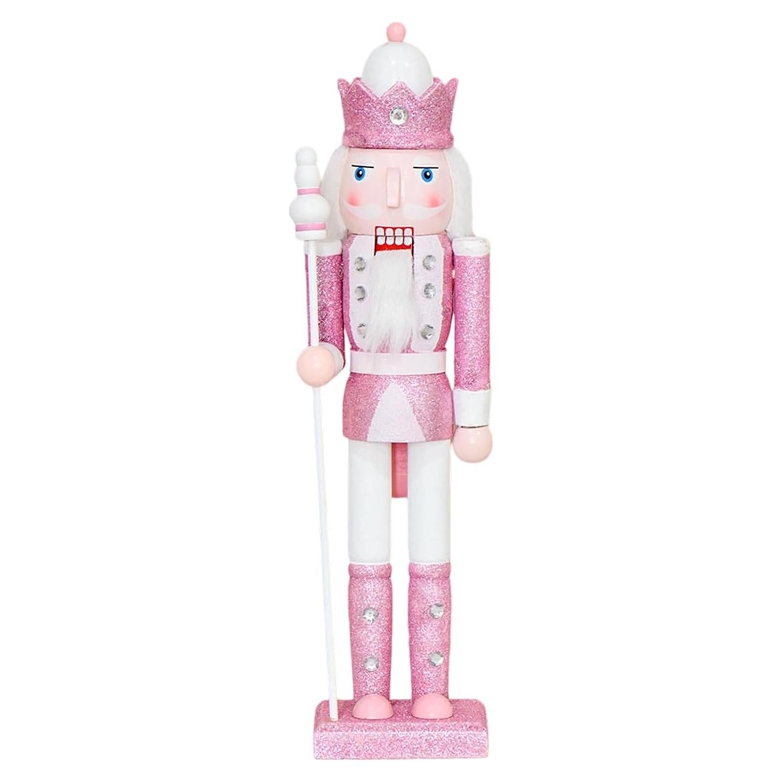 Adorno Navideño Cascanueces Rosa 30.48 cm Madera CynynYxy