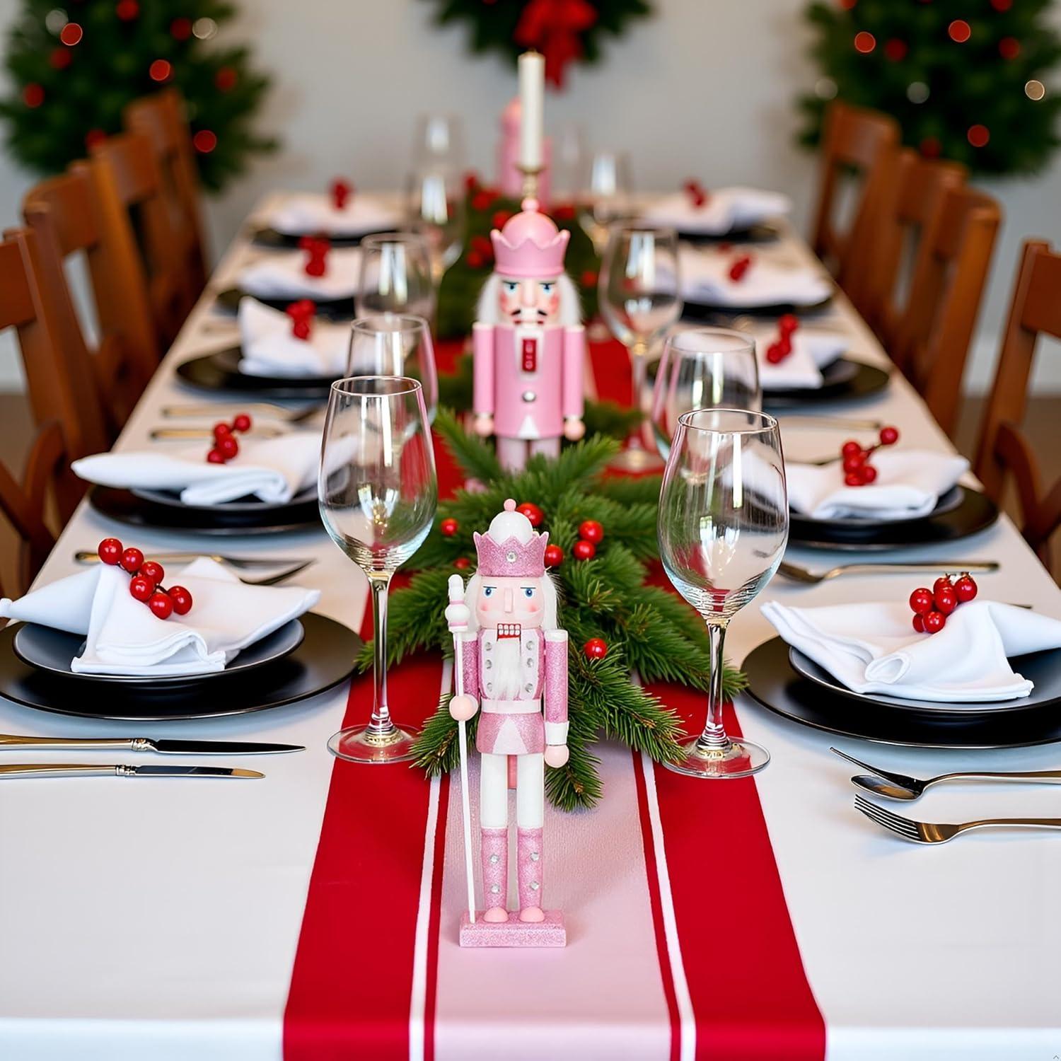 Adorno Navideño Cascanueces Rosa 30.48 cm Madera CynynYxy