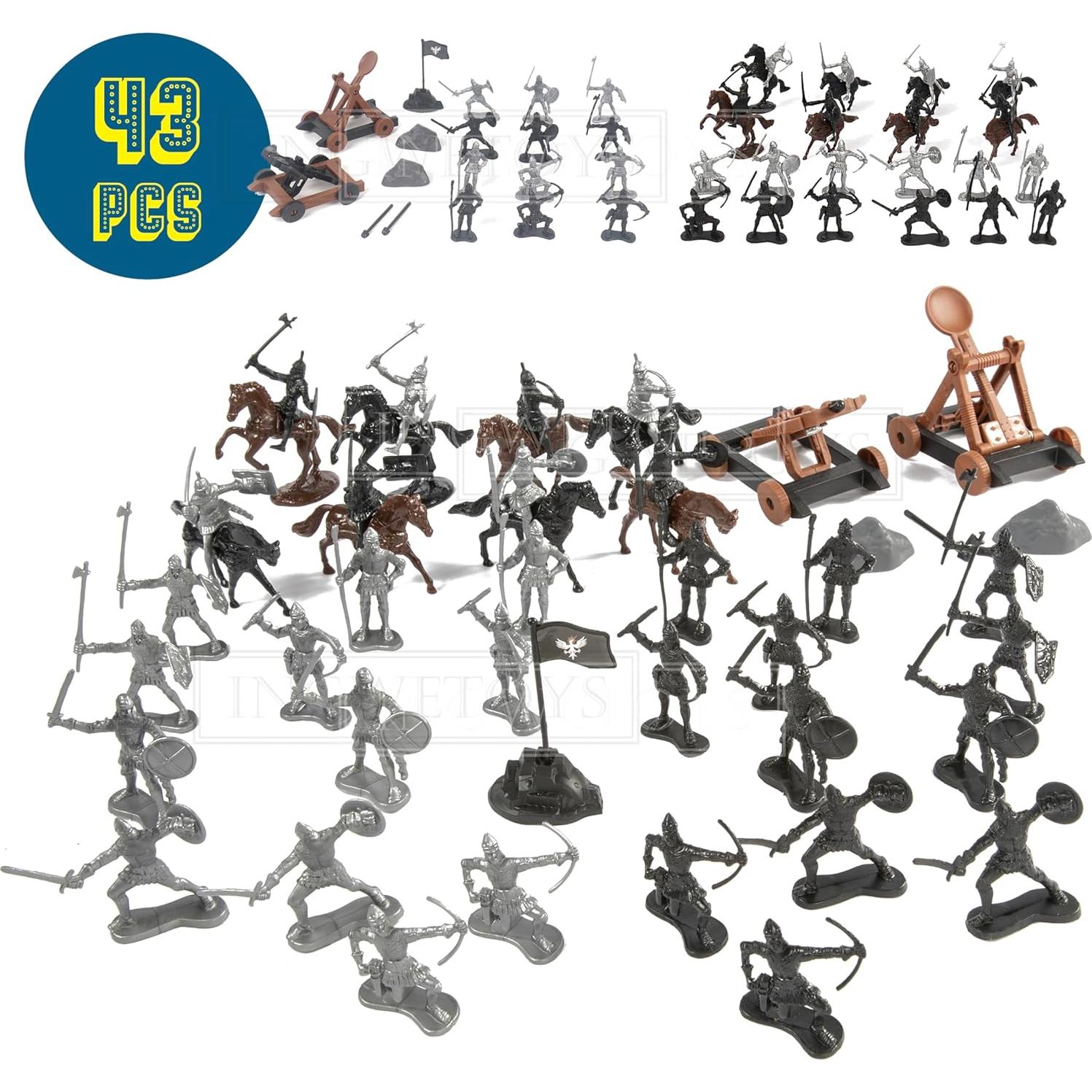 Juego de figuras de ejército medieval Yichuan 47 piezas